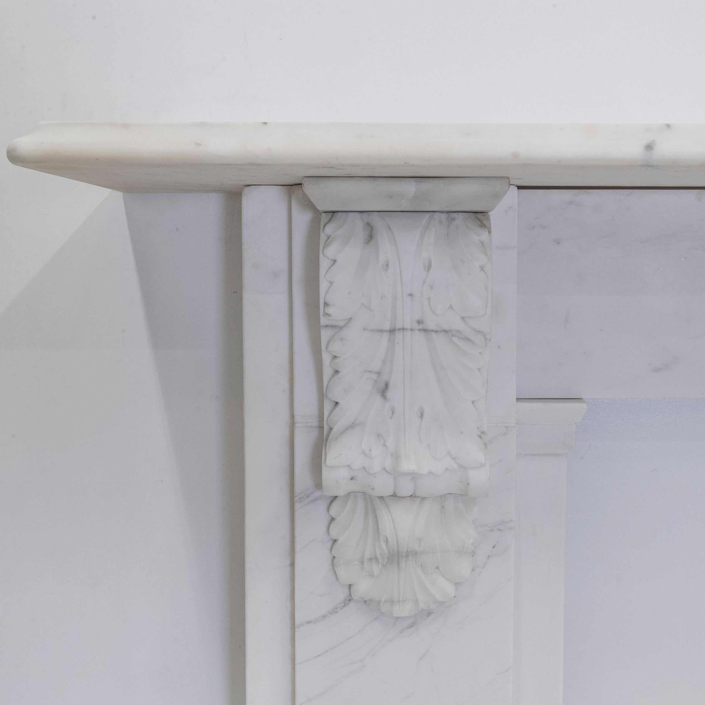 Antique Victorian Marble Surround with Ornate Carved Corbels In Good Condition For Sale In Ware, GB