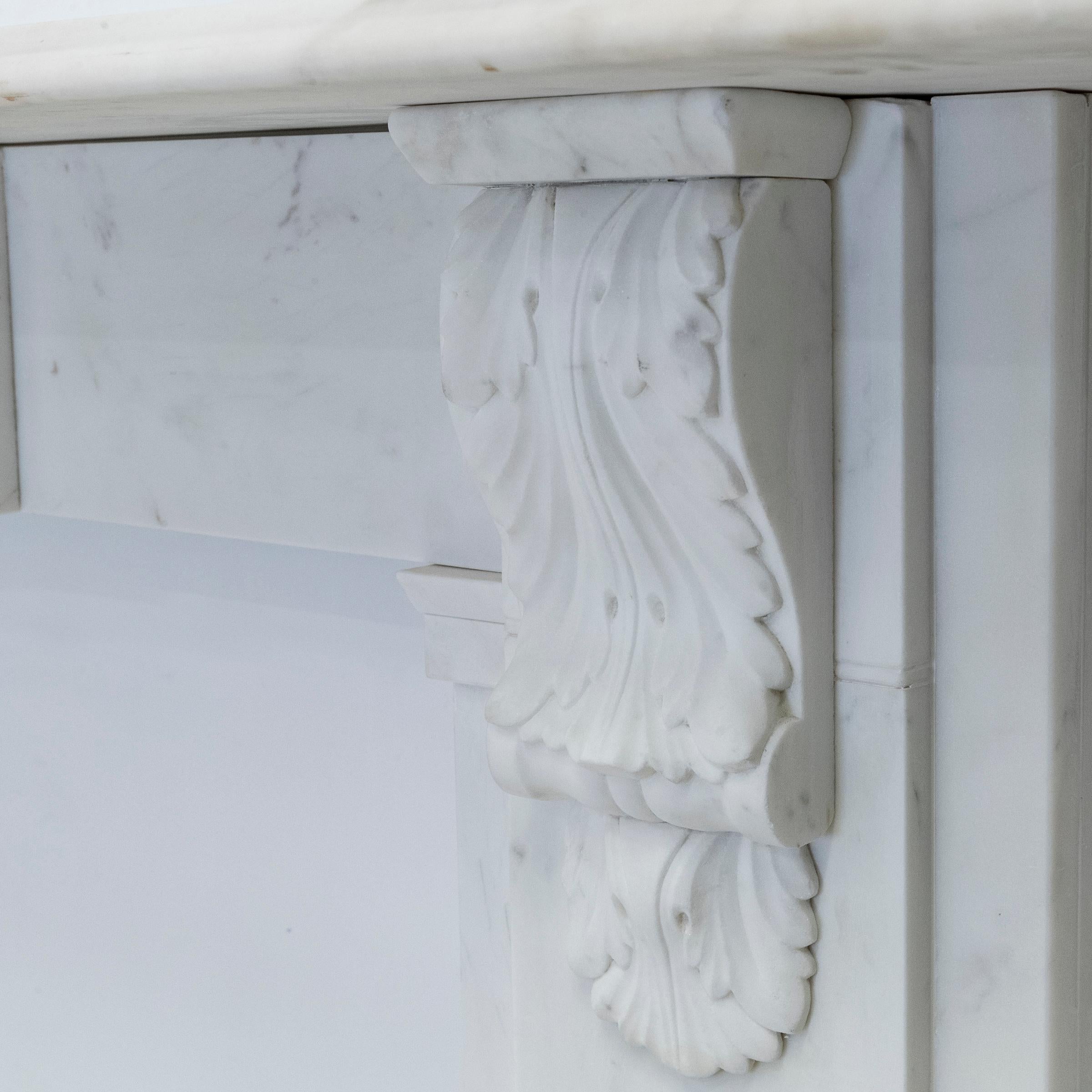 Antique Victorian Marble Surround with Ornate Carved Corbels For Sale 4