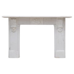 Antique Victorian Marble Surround with Ornate Carved Corbels
