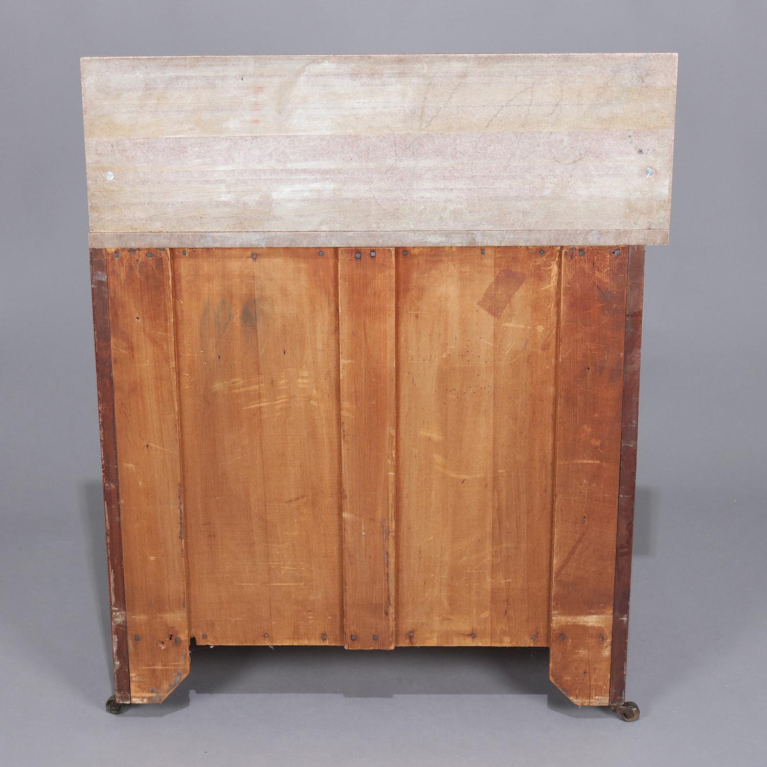 American Antique Victorian Marble-Top and Two-Toned Walnut Wash Stand, circa 1890