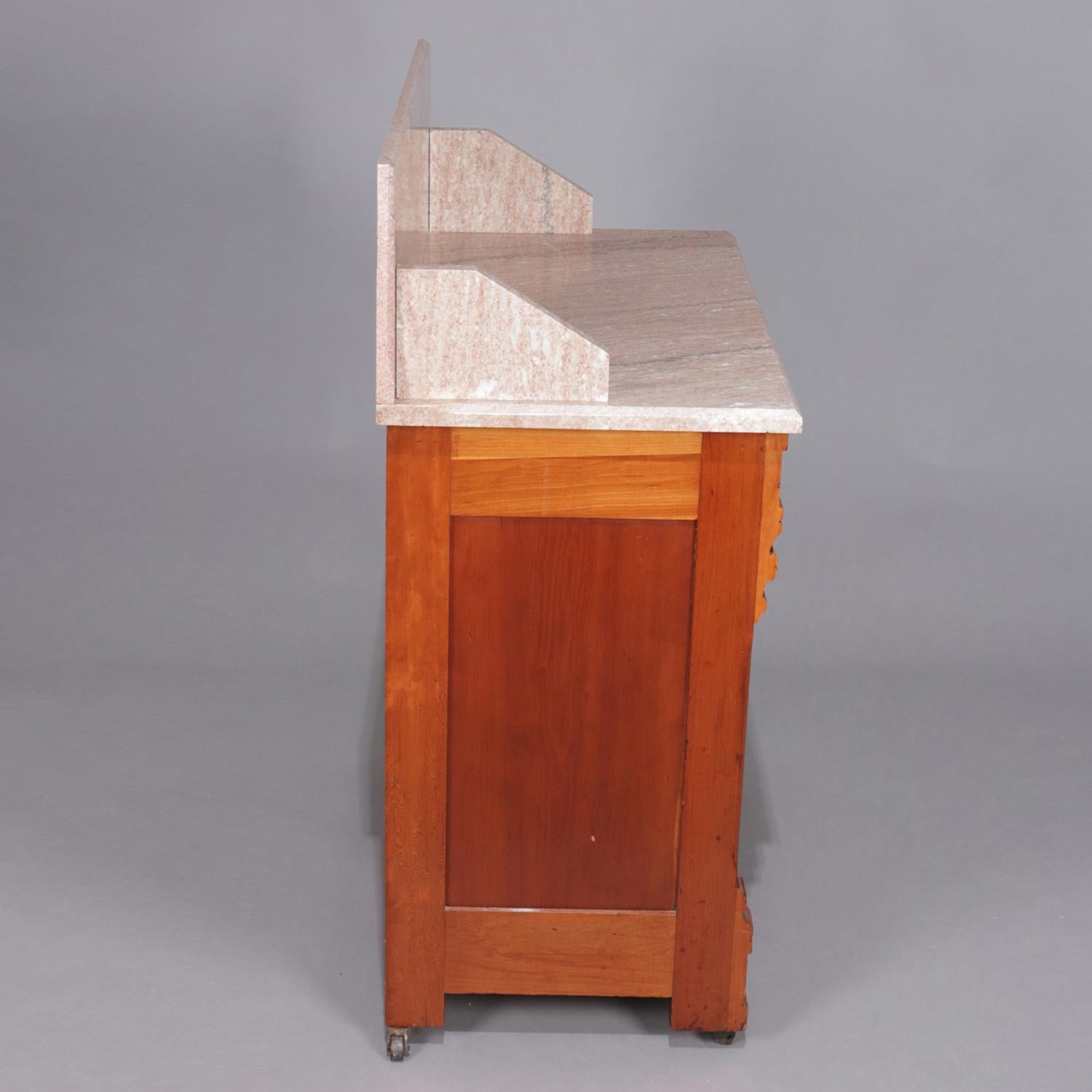 Antique Victorian Marble-Top and Two-Toned Walnut Wash Stand, circa 1890 1