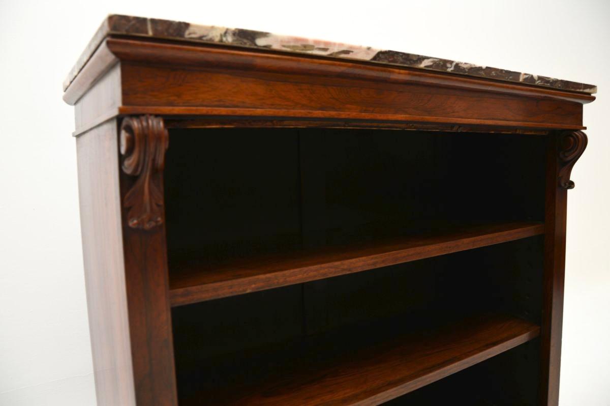 Antique Victorian Marble Top Bookcase For Sale 4