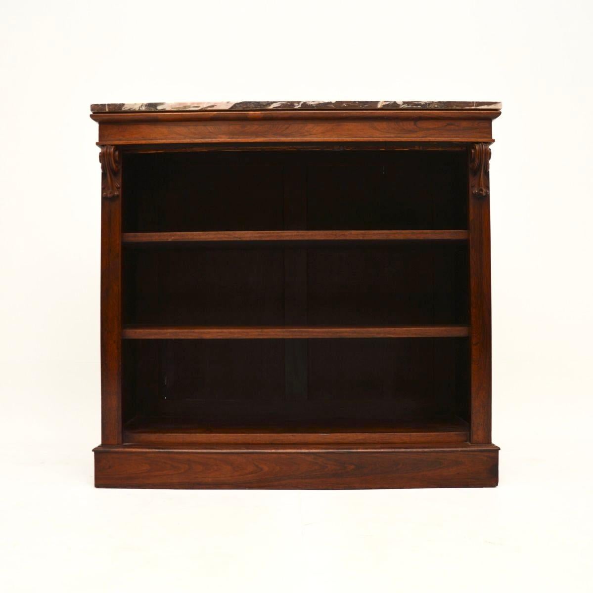 Early Victorian Antique Victorian Marble Top Bookcase For Sale