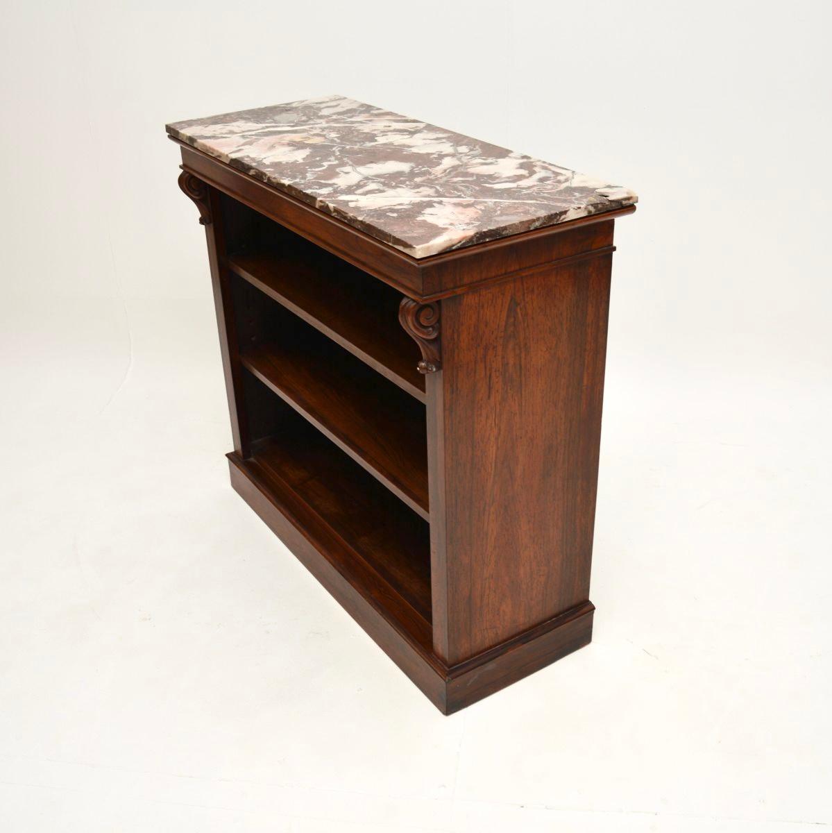 Antique Victorian Marble Top Bookcase In Good Condition For Sale In London, GB
