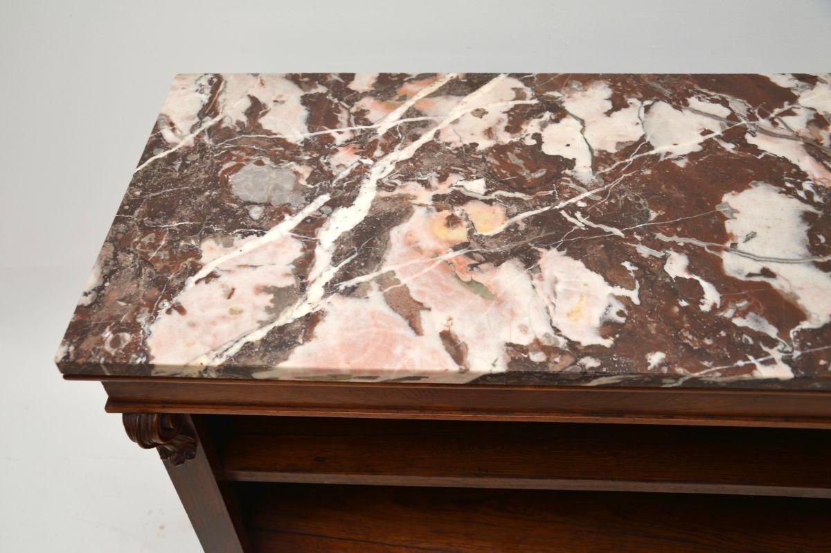 Antique Victorian Marble Top Bookcase For Sale 1