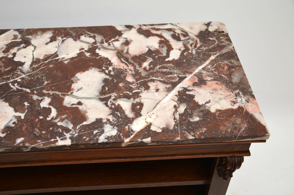 Antique Victorian Marble Top Bookcase For Sale 2