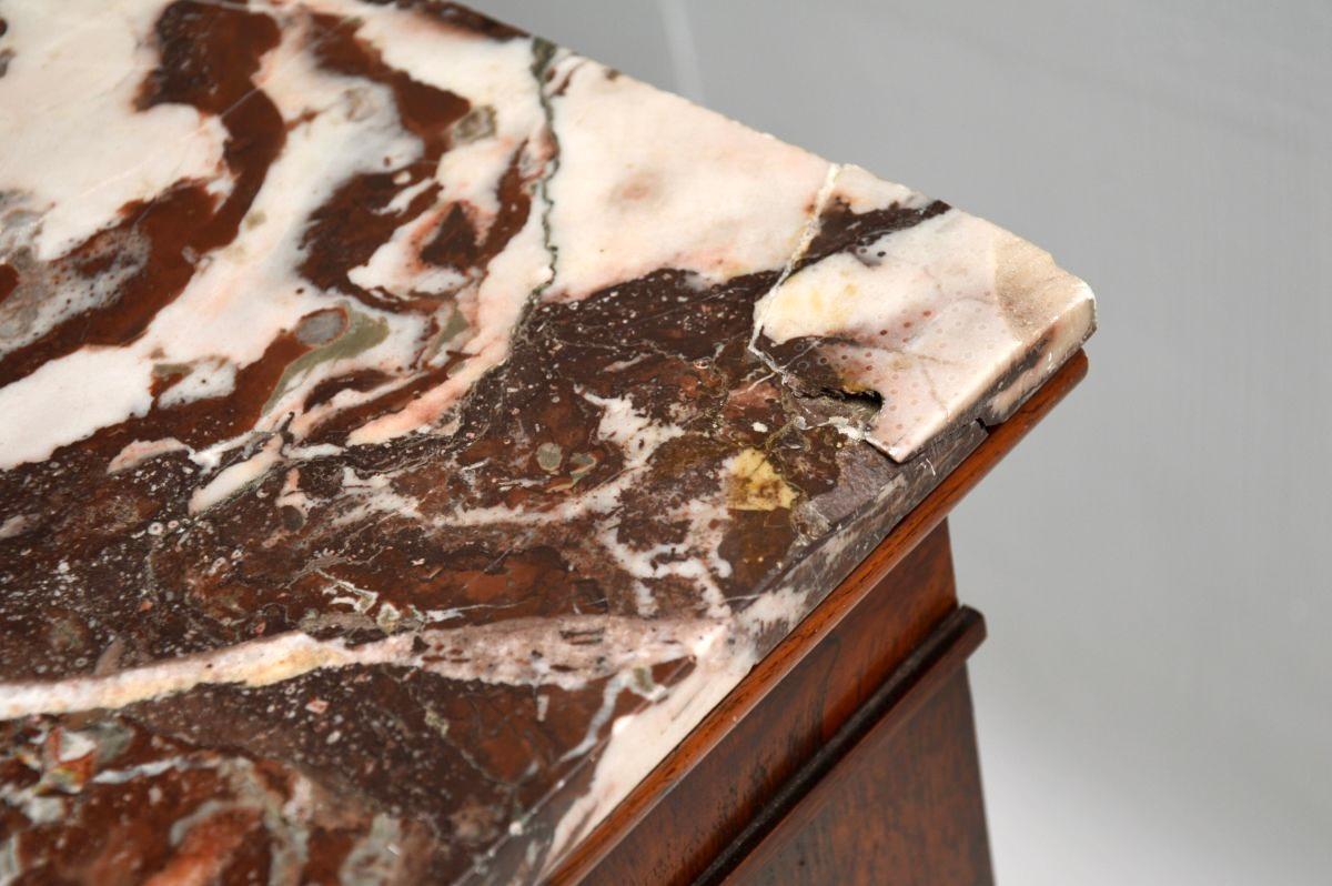 Antique Victorian Marble Top Bookcase For Sale 3