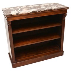 Antique Victorian Marble Top Bookcase