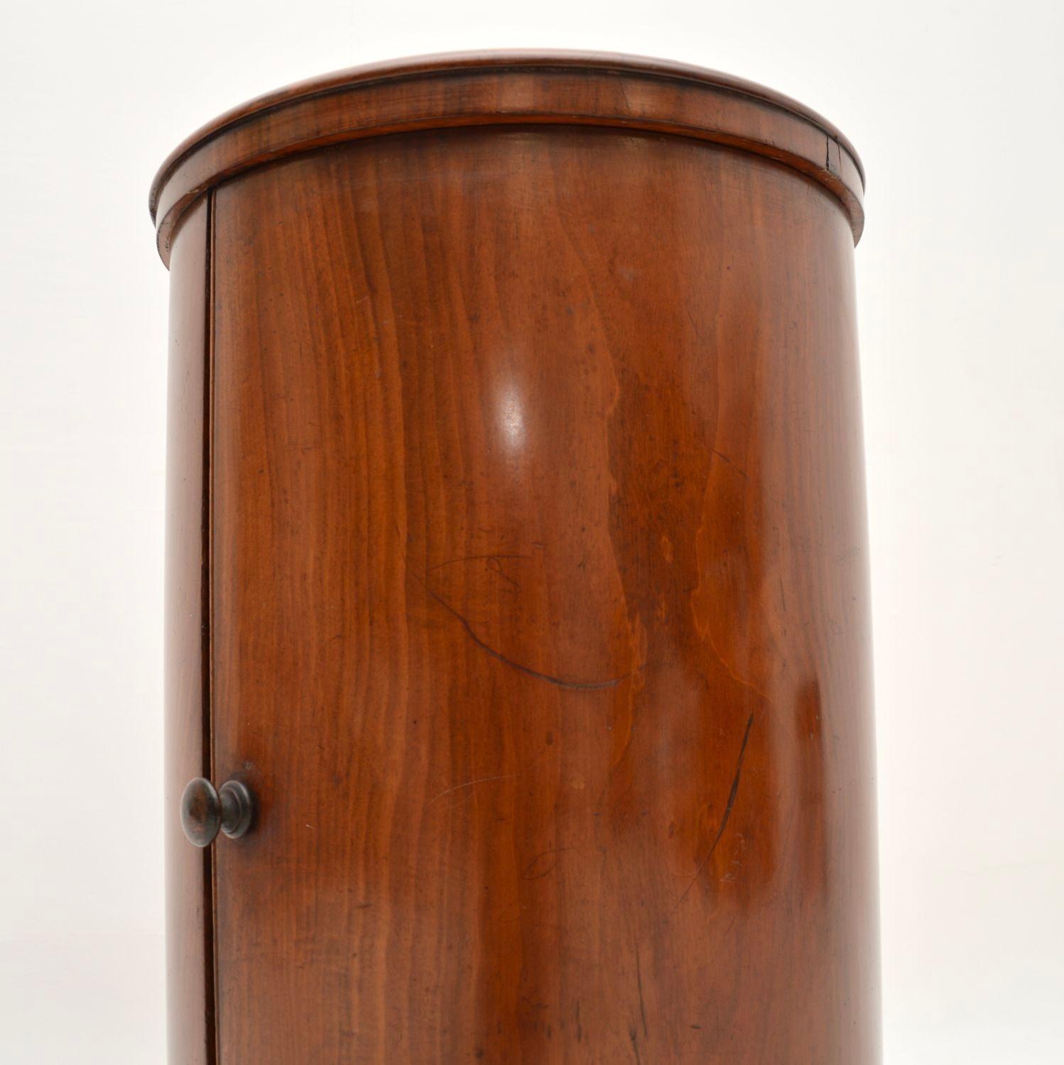 Antique Victorian Marble Top Cylinder Pedestal Cabinet 3