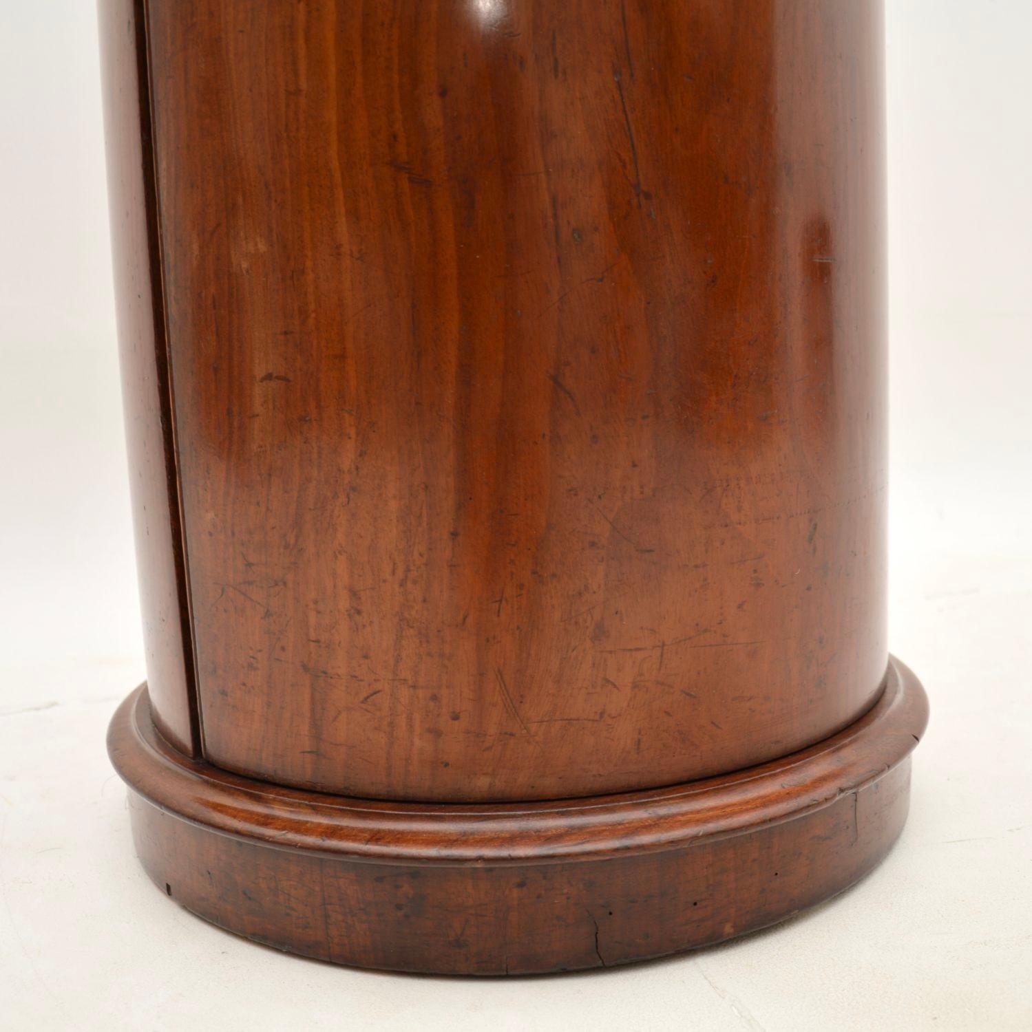 Antique Victorian Marble Top Cylinder Pedestal Cabinet 4