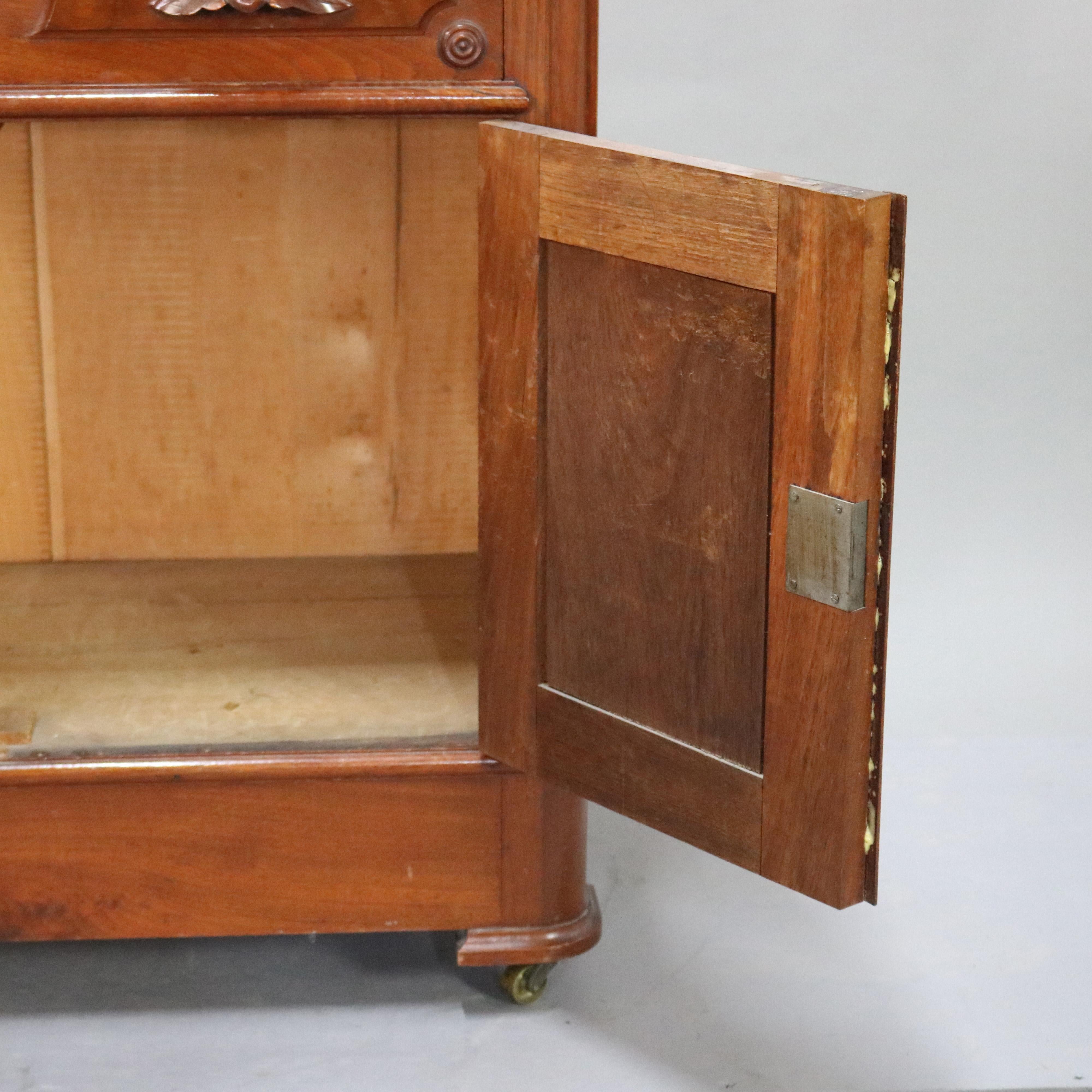 Antique Victorian Marble-Top Walnut Commode Washstand, circa 1890 2