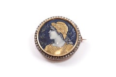 Antique Victorian Marianne brooch in gold and silver