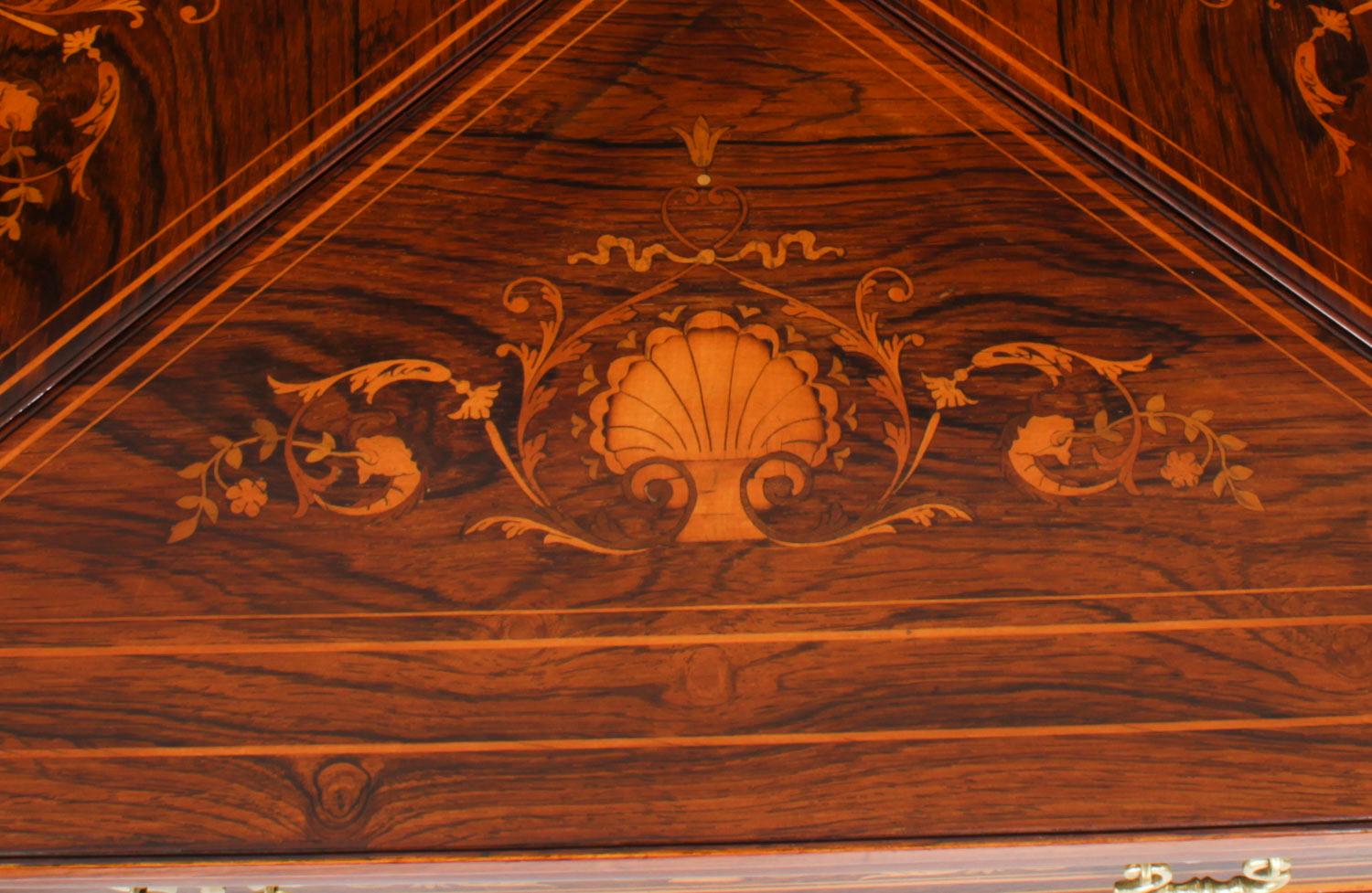 Antique Victorian Marquetry Envelope Card Table 19th Century In Good Condition In London, GB