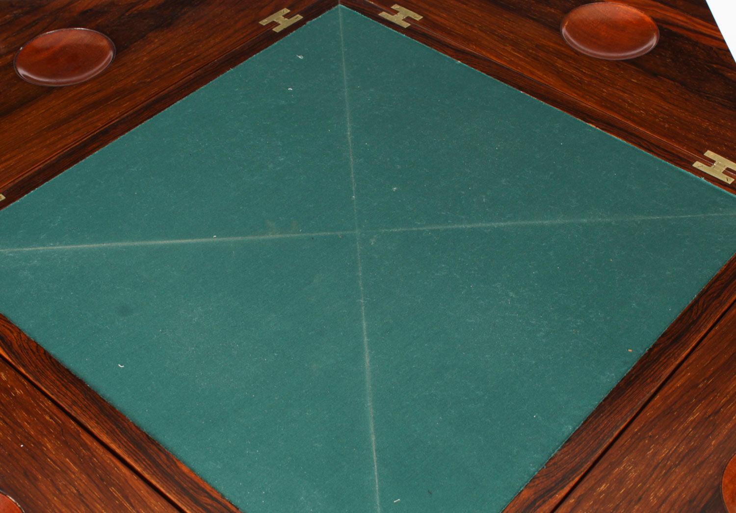 Antiker viktorianischer Kartentisch mit Intarsien aus dem 19. Jahrhundert im Angebot 1