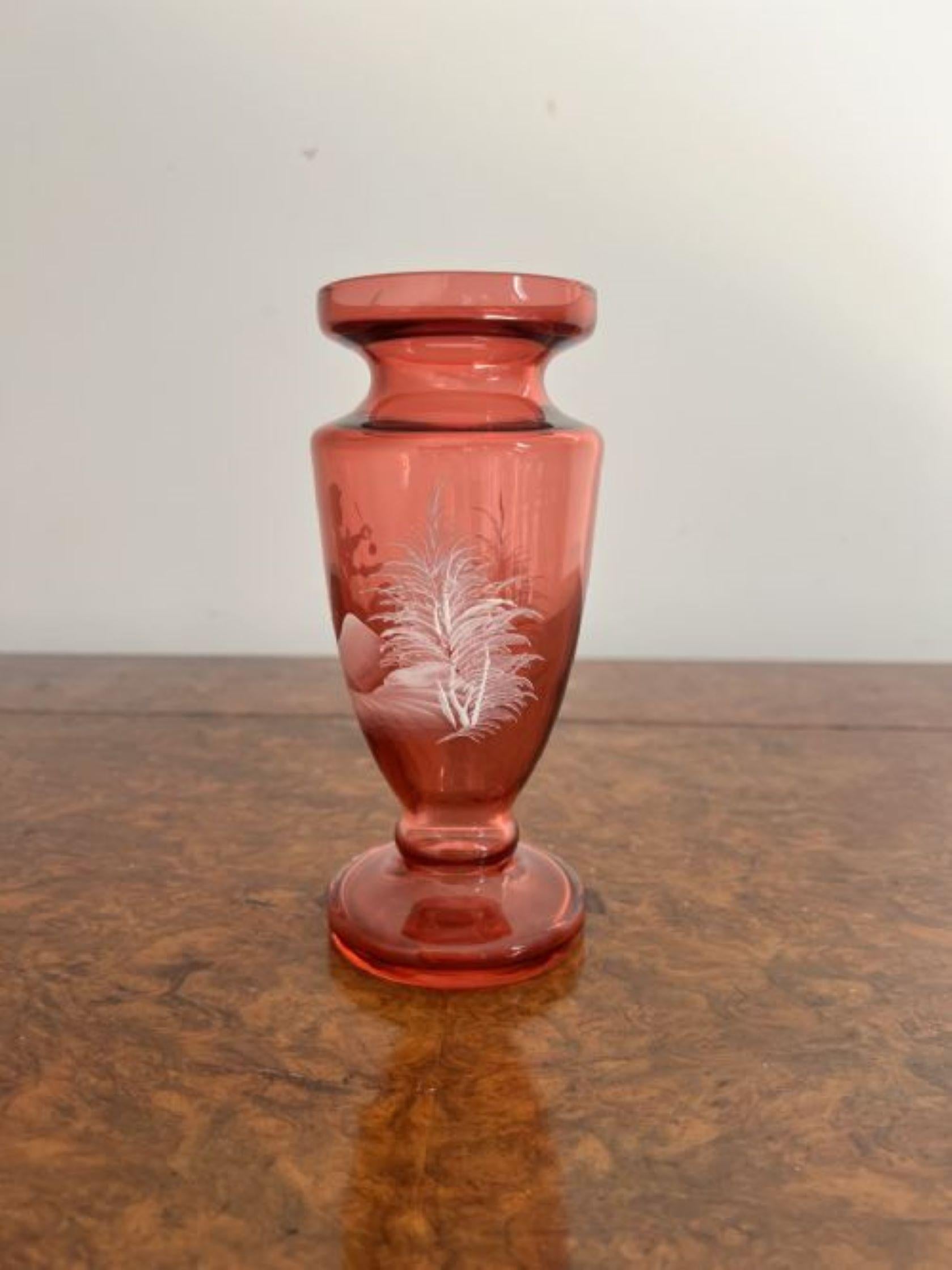 Antike viktorianische kleine Mary Gregory-Vase  (Viktorianisch) im Angebot