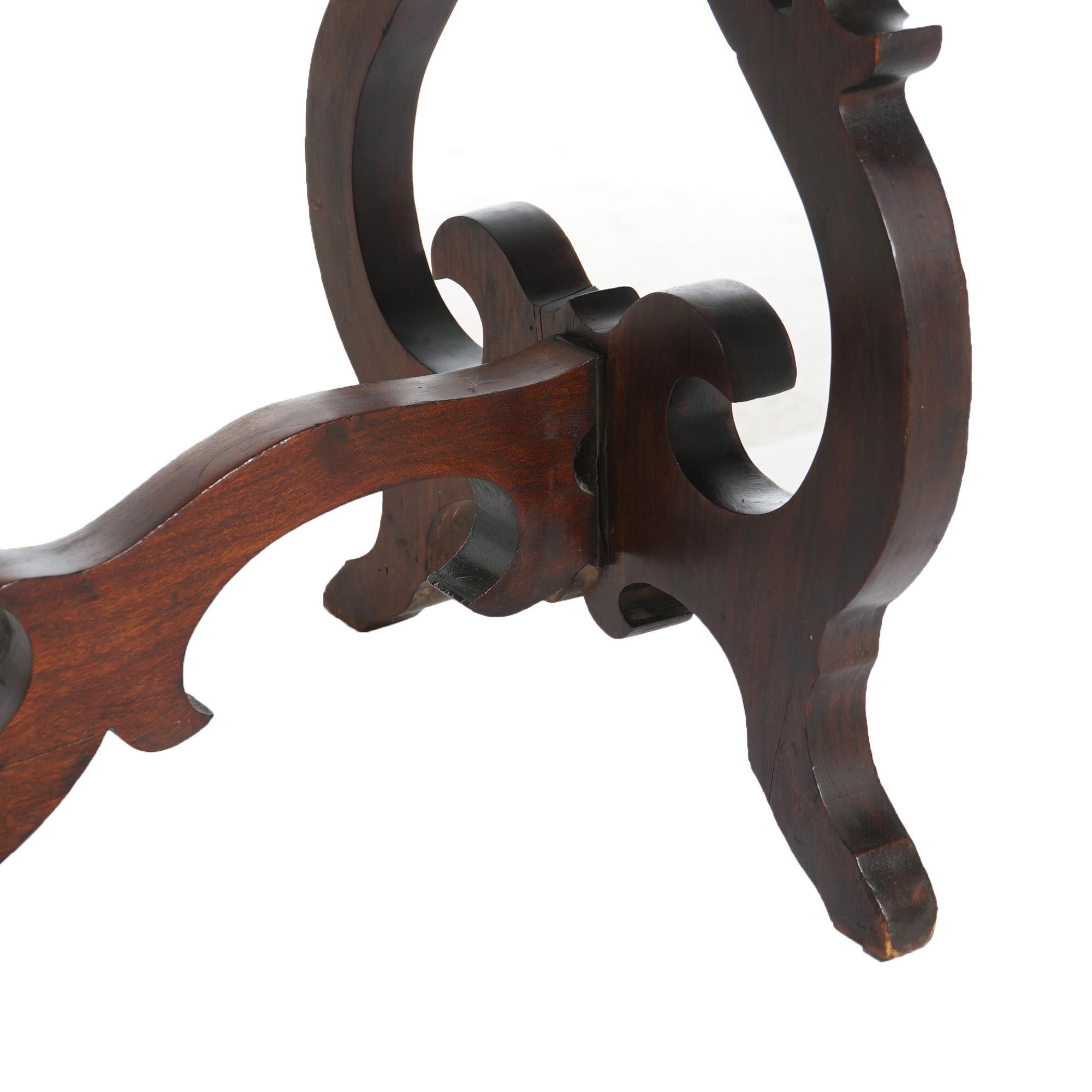 Antike viktorianische Melodeon Palisander-Schreibtisch mit Scroll Form Beine C1860 im Angebot 7