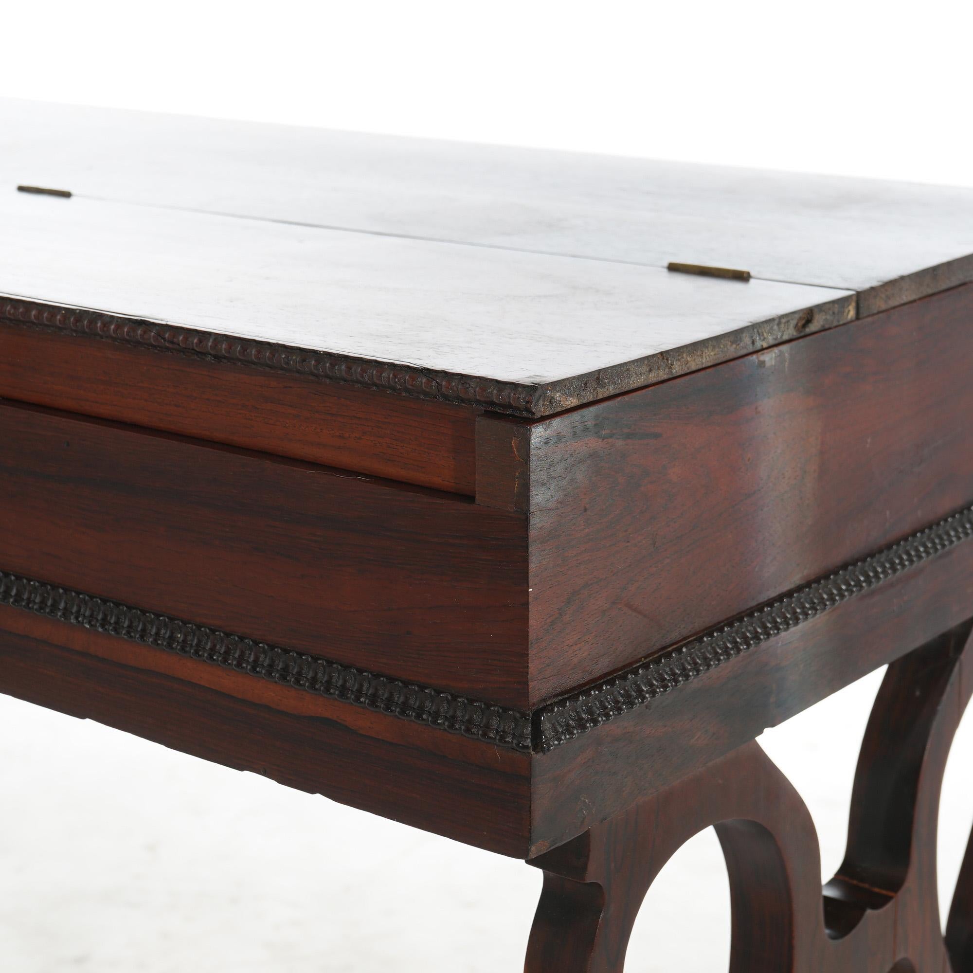 Antike viktorianische Melodeon Palisander-Schreibtisch mit Scroll Form Beine C1860 (Viktorianisch) im Angebot