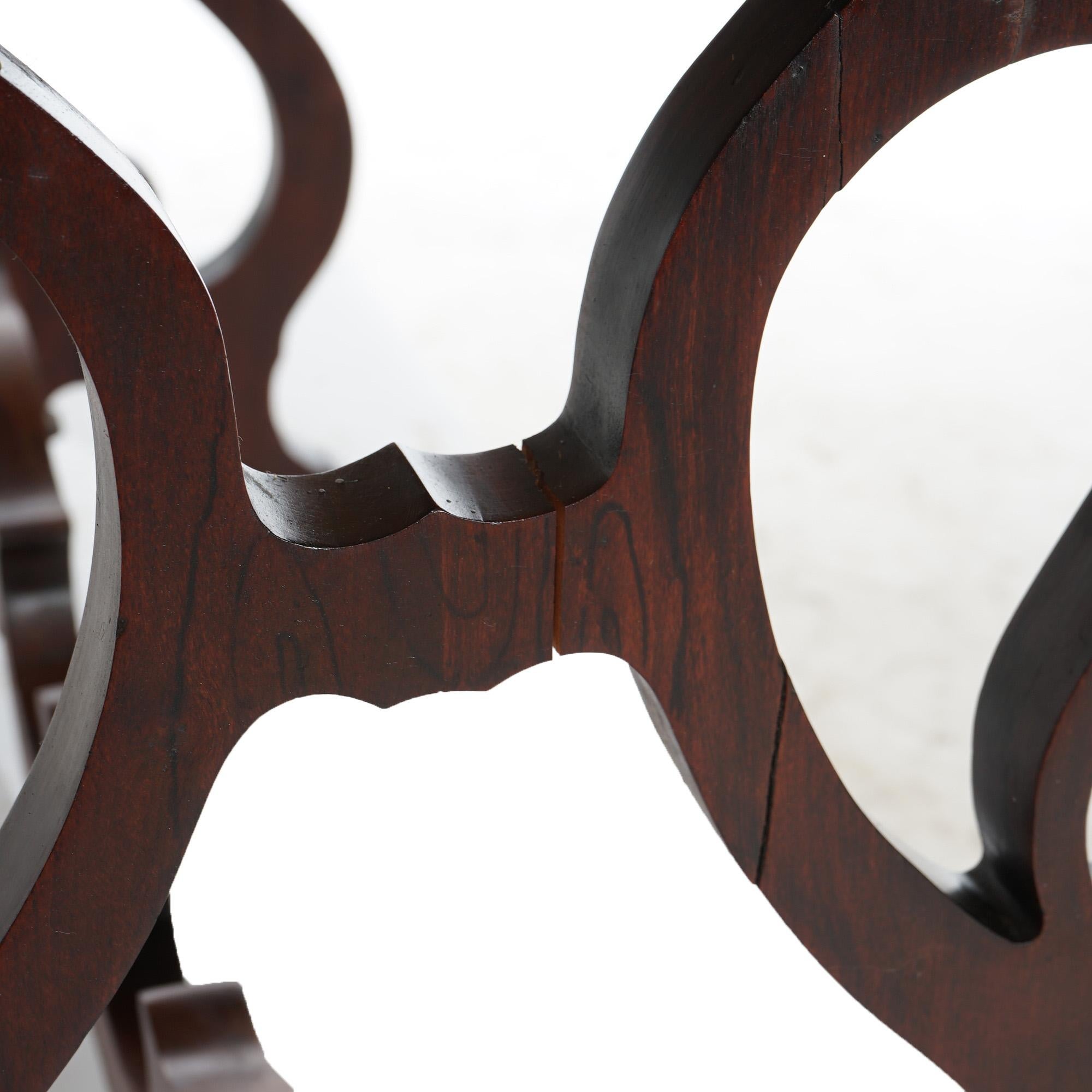 Antike viktorianische Melodeon Palisander-Schreibtisch mit Scroll Form Beine C1860 im Angebot 2