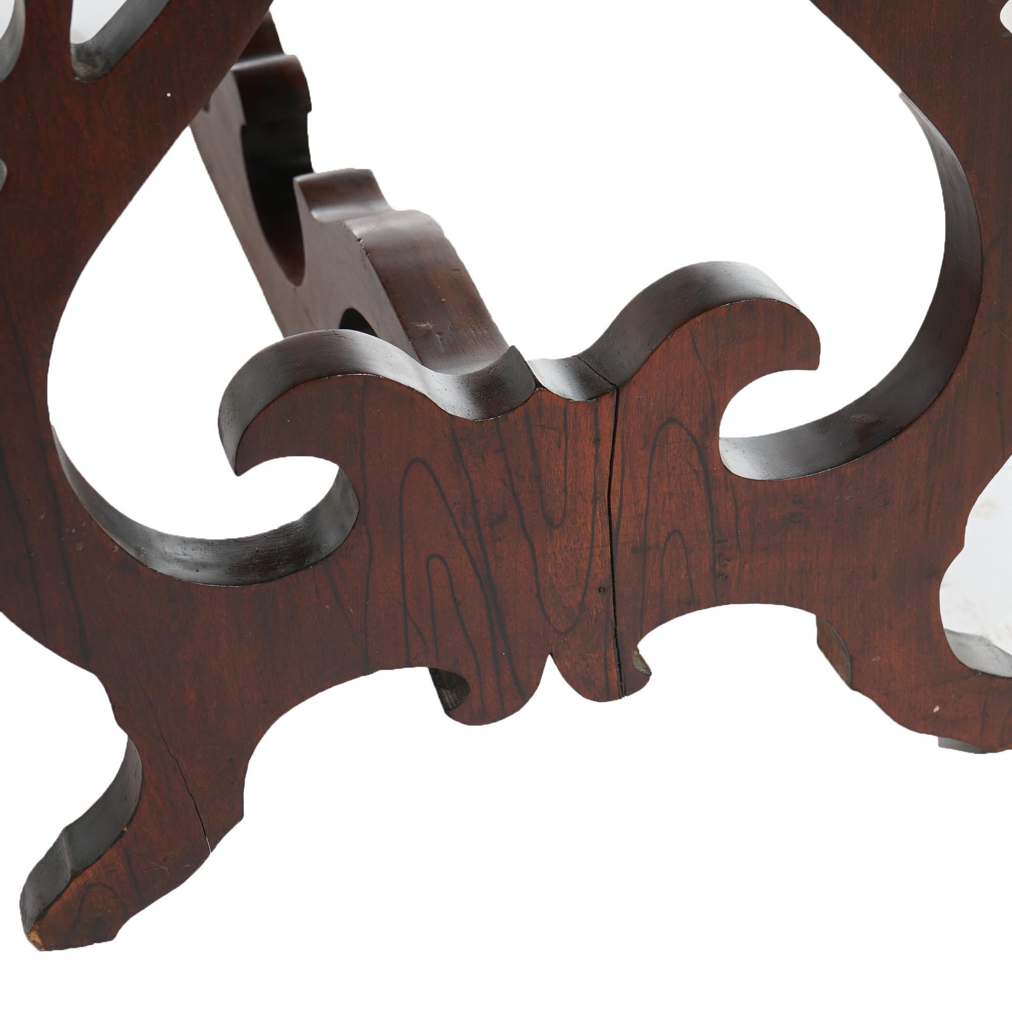 Antike viktorianische Melodeon Palisander-Schreibtisch mit Scroll Form Beine C1860 im Angebot 3