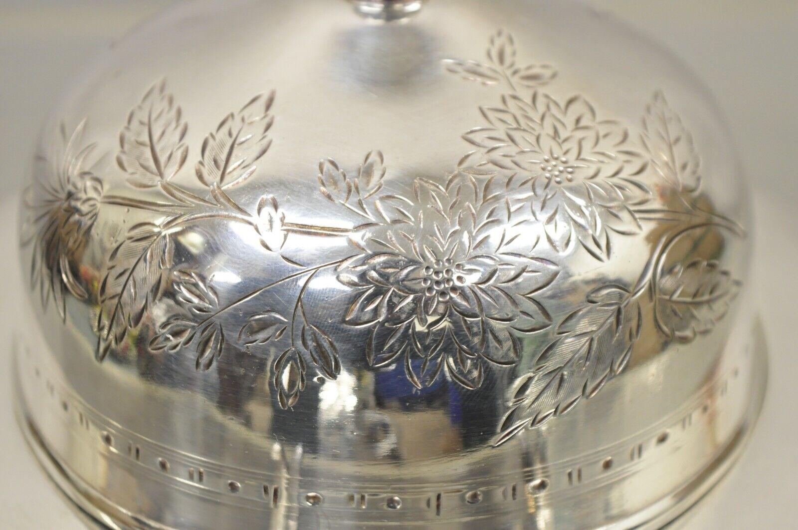 Antique Victorian Meriden B. Company 1972 Silver Plated Victorian Butter Dish 3