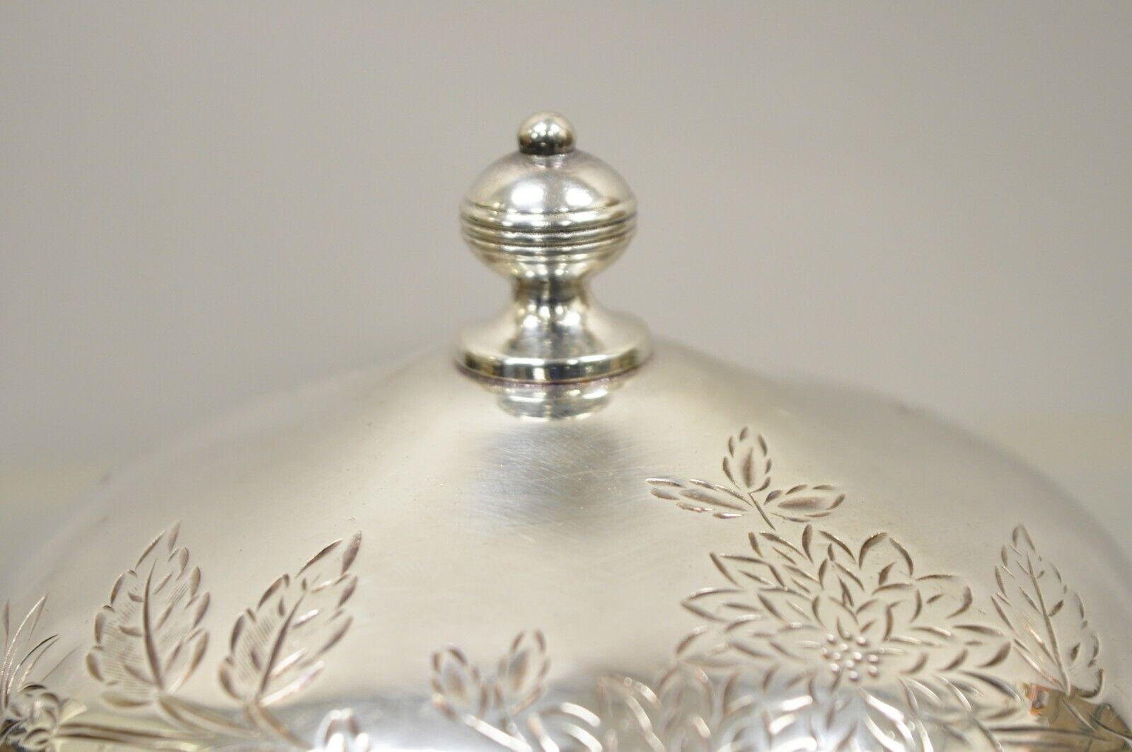 Antique Victorian Meriden B. Company 1972 Silver Plated Victorian Butter Dish 4