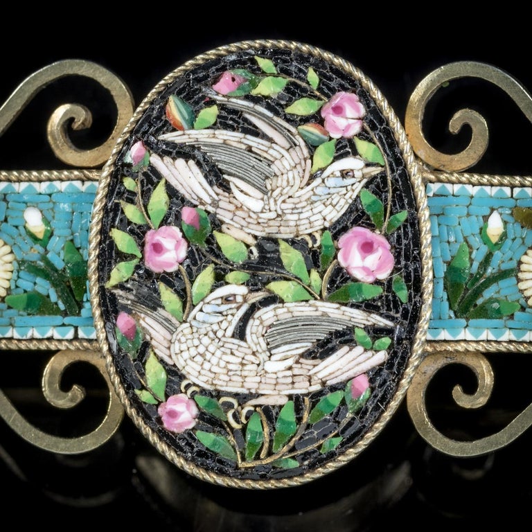Antique Victorian Micro Mosaic Dove Brooch, circa 1860 at 1stDibs