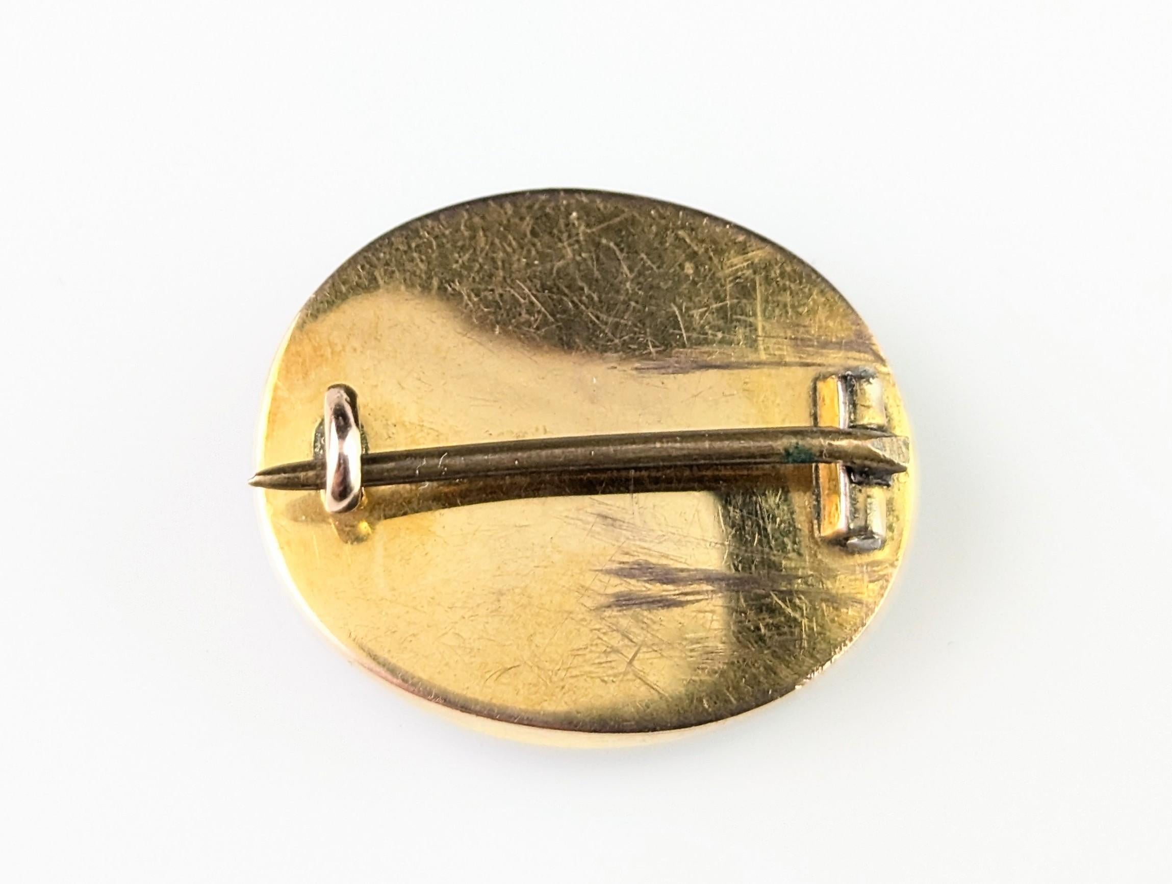 Antique Victorian Micro Mosaic floral brooch, 9k gold 5