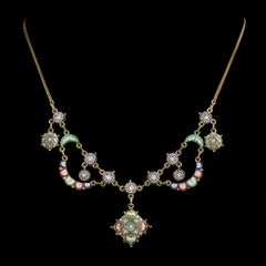 Antique Victorian Micro Mosaic Necklace, circa 1880