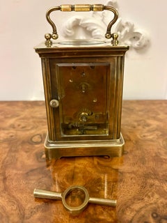 Antique Victorian Miniature French Carriage Clock (horloge en laiton)