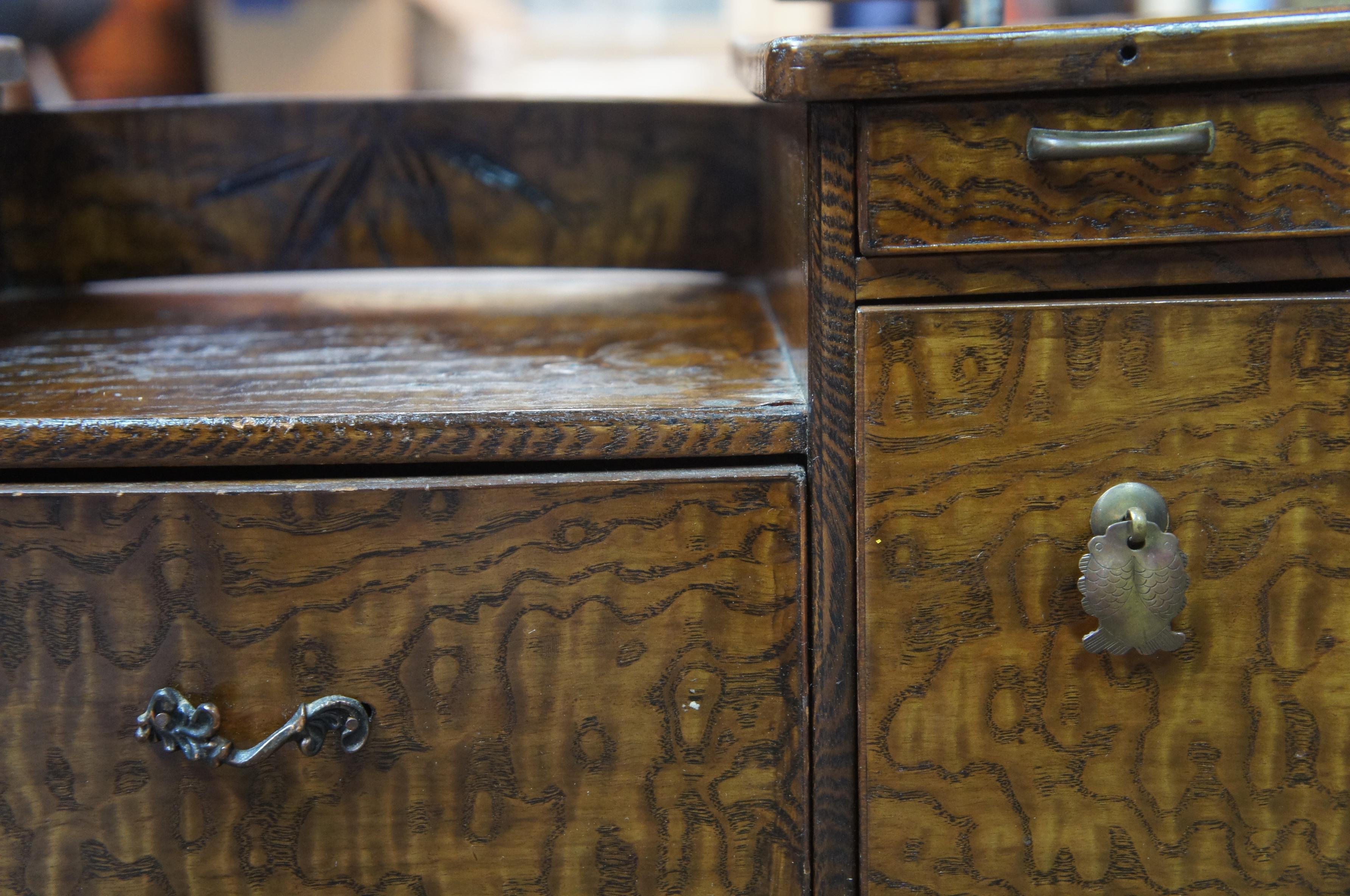 Antique Japanese Meiji Geisha Tansu Kyodai Vanity With Mirror Dressing Table 45