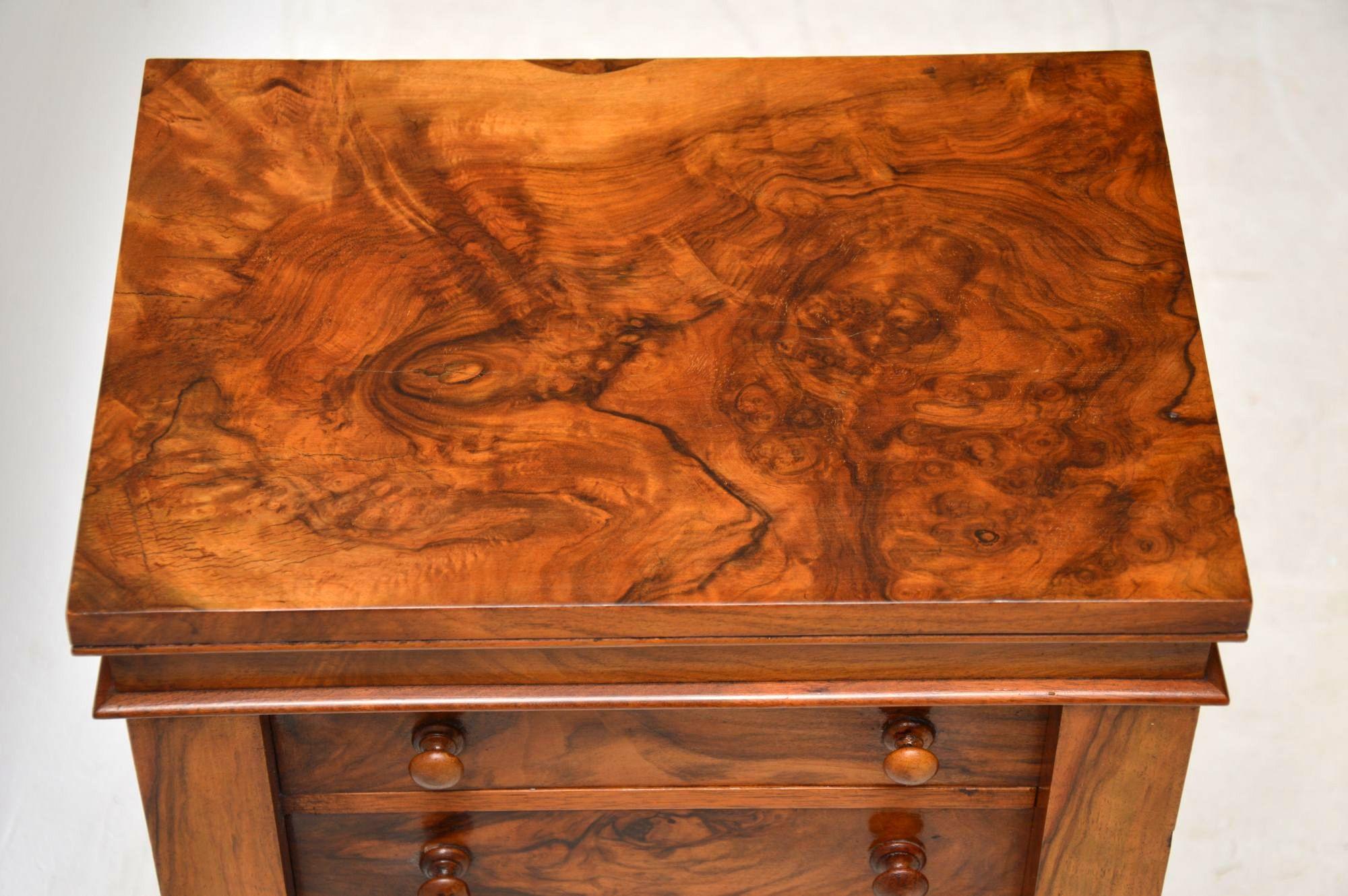 Antique Victorian Miniature Walnut Wellington Chest of Drawers 3