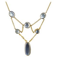 Antique Victorian Moonstone Lavaliere 9 Carat Gold, circa 1900 Necklace