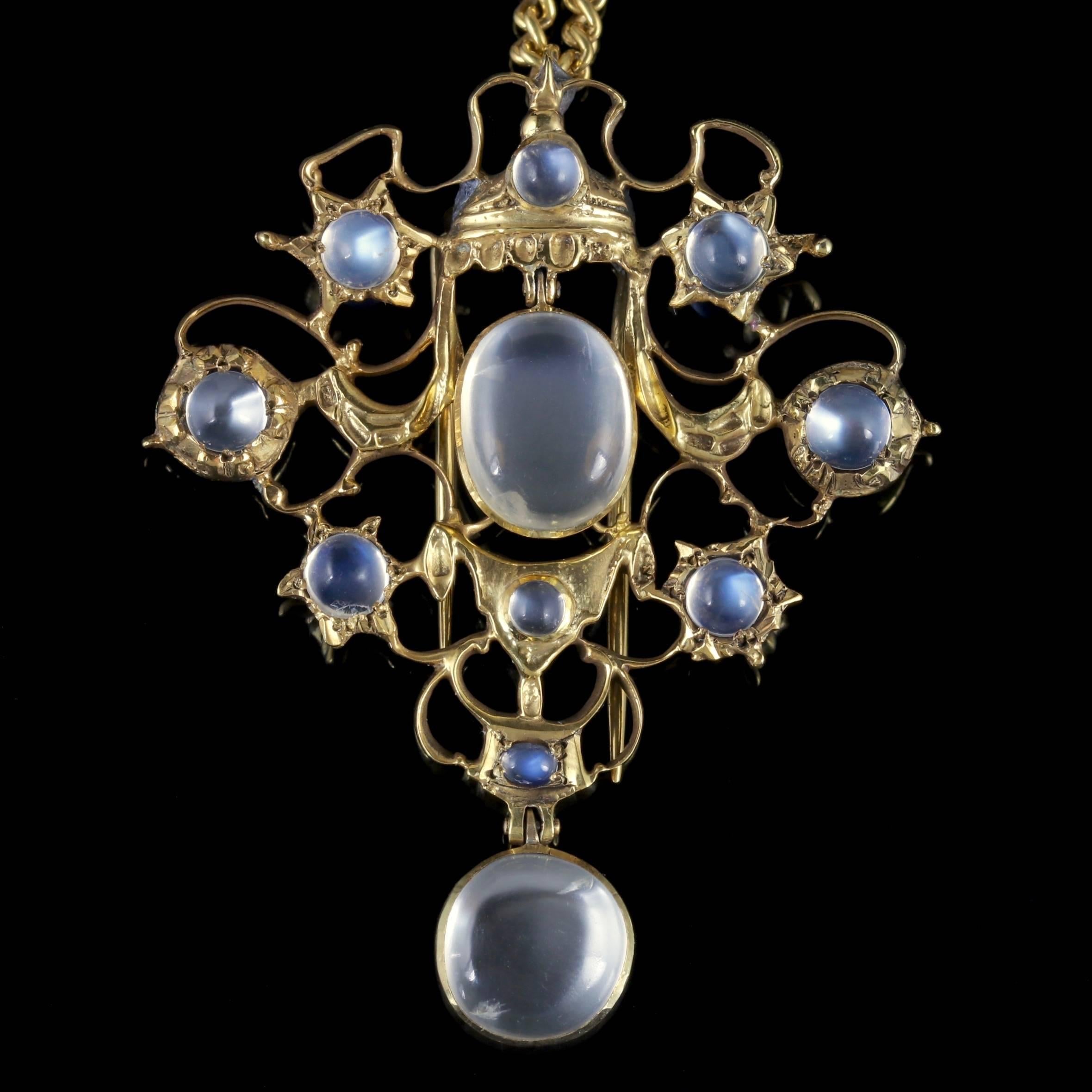 antique moonstone pendant
