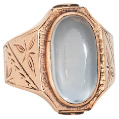 Anello antico vittoriano con pietra di luna Sz 6.5 Vintage in oro rosa 10k Gioielli di pregio