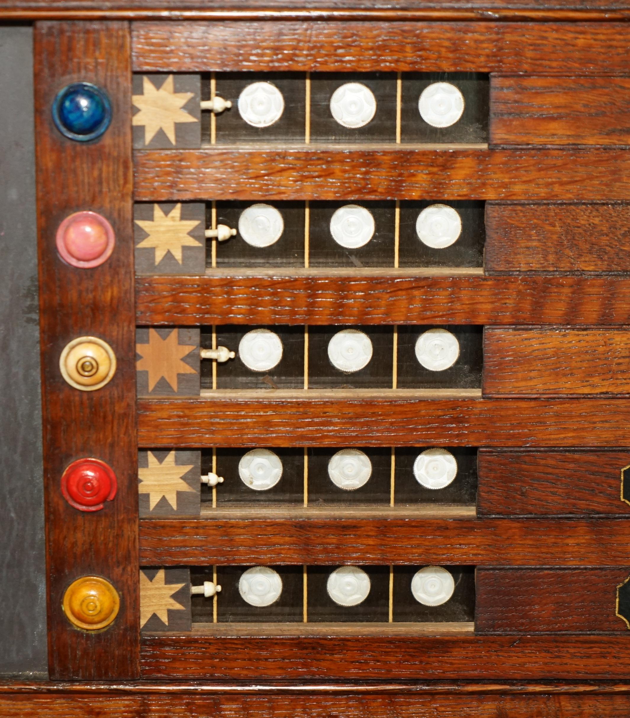 MOTHER OF PEARL BURROUGHES & WATTS LONDON SNOOKER SCOREBOARD ANTIQUE ViCtoriaN en vente 5