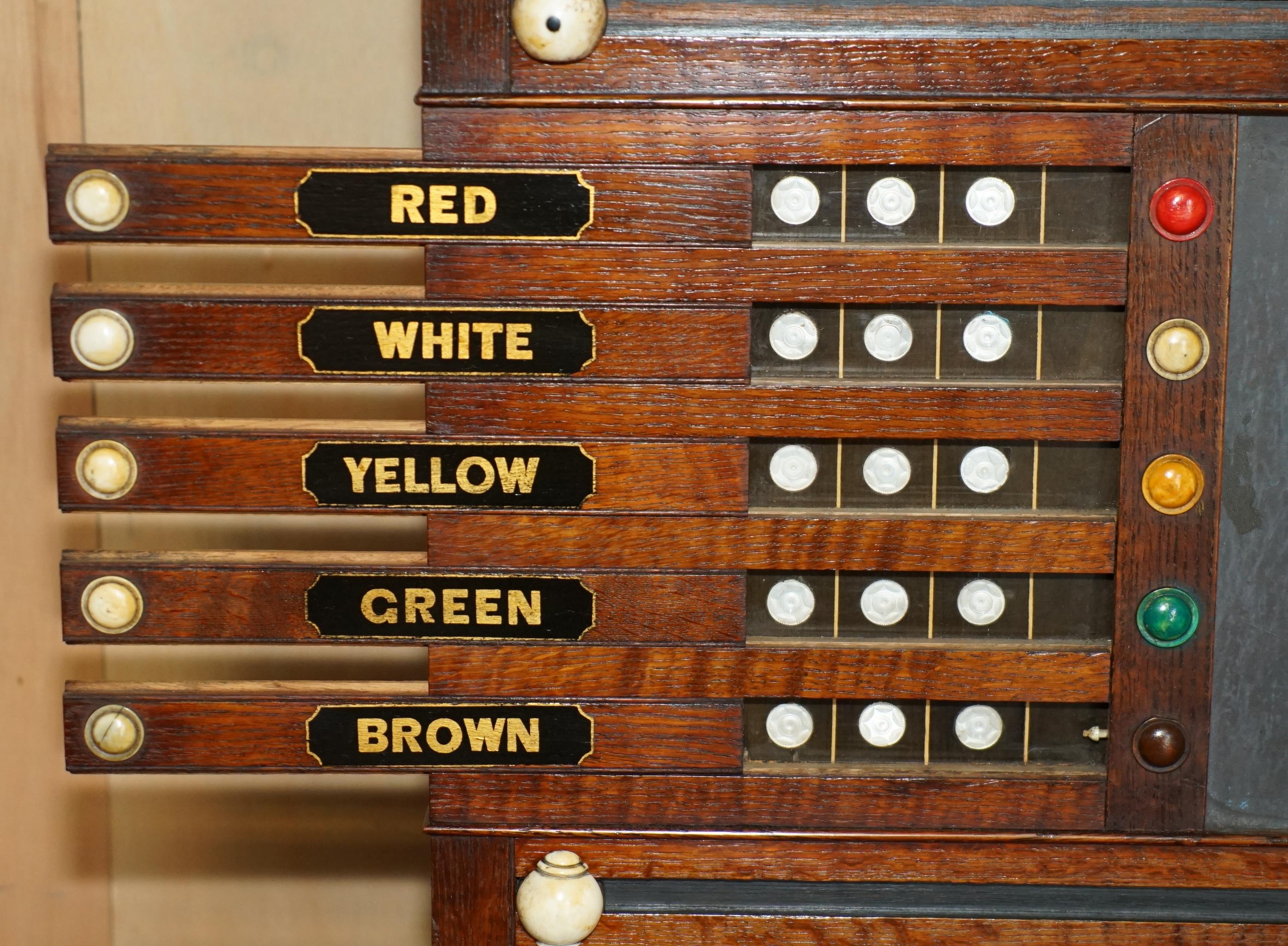 MOTHER OF PEARL BURROUGHES & WATTS LONDON SNOOKER SCOREBOARD ANTIQUE ViCtoriaN en vente 8