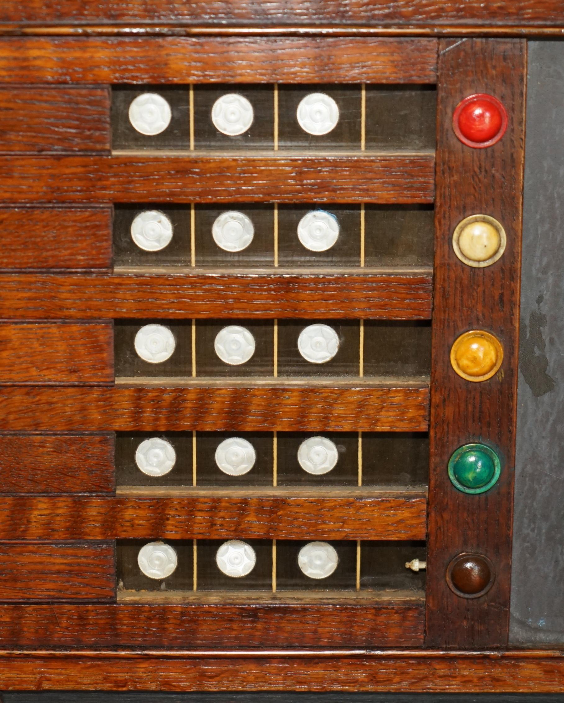 MOTHER OF PEARL BURROUGHES & WATTS LONDON SNOOKER SCOREBOARD ANTIQUE ViCtoriaN en vente 9