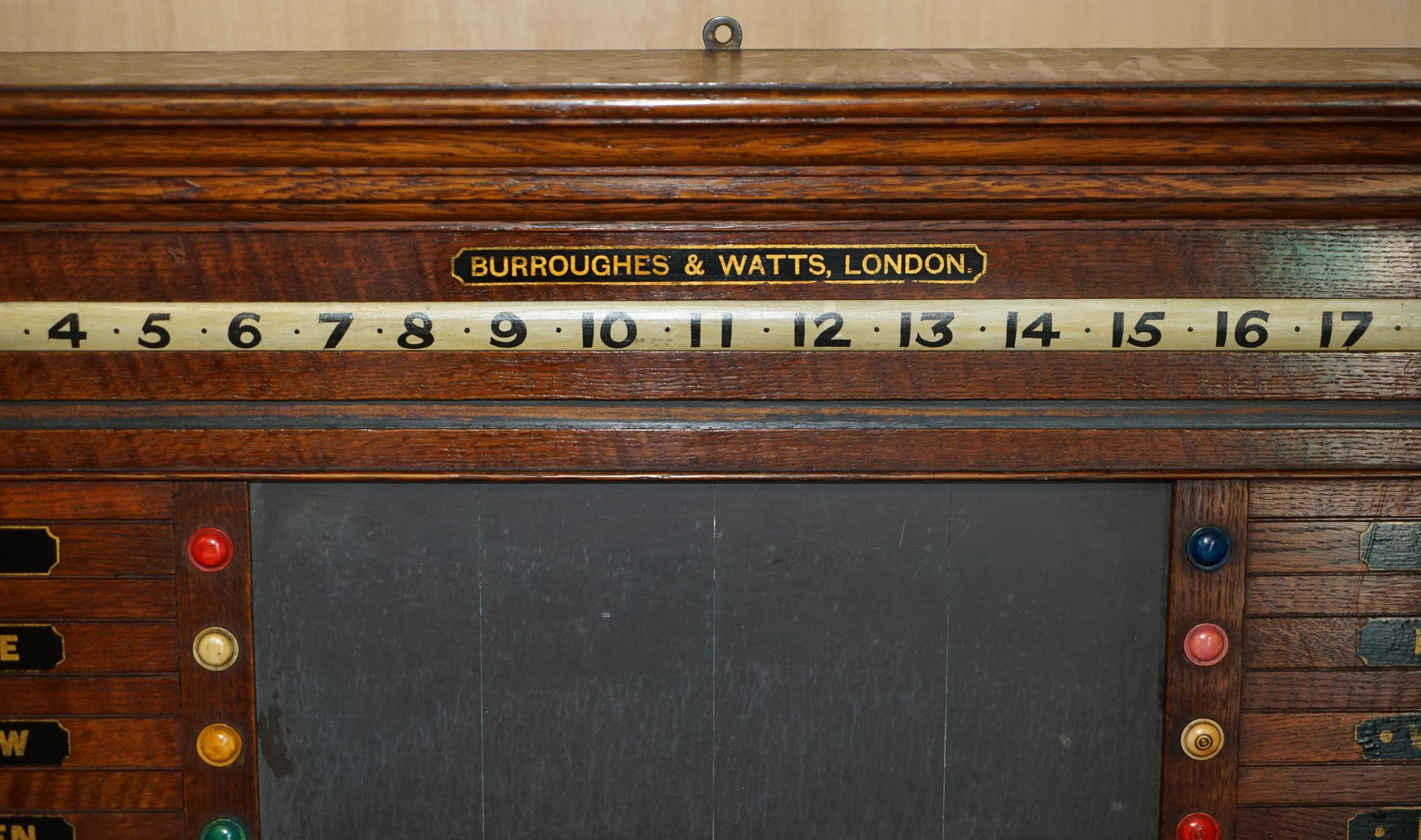 Anglais MOTHER OF PEARL BURROUGHES & WATTS LONDON SNOOKER SCOREBOARD ANTIQUE ViCtoriaN en vente