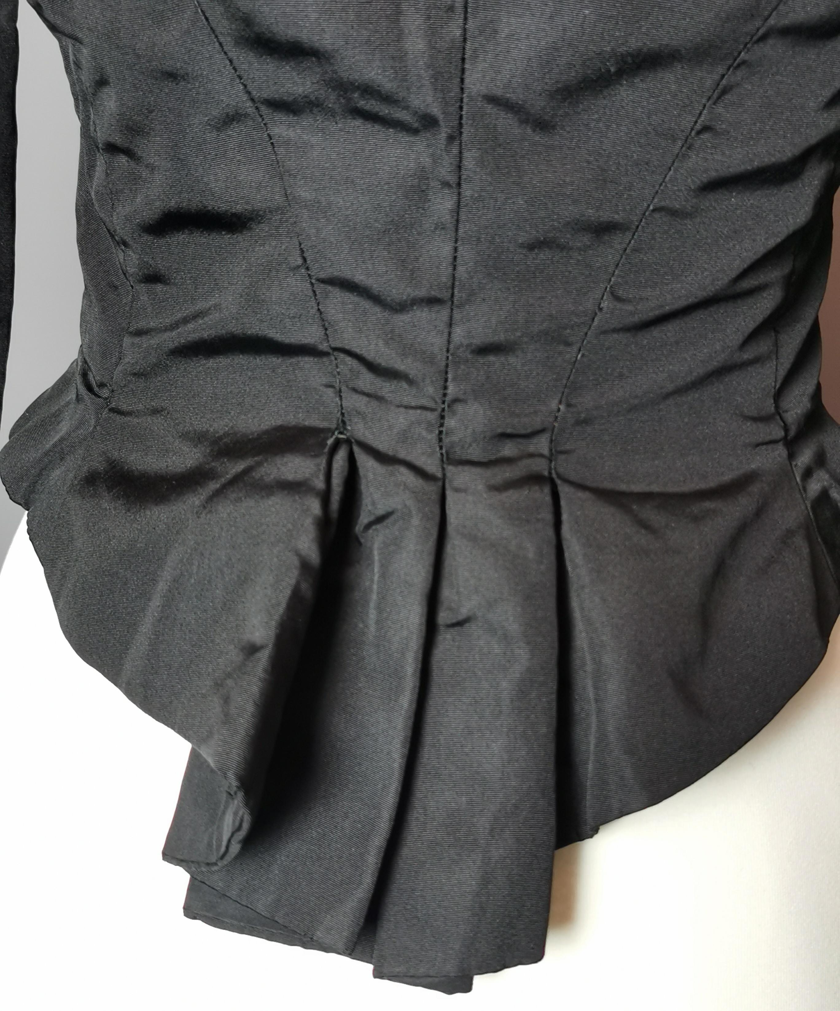Antique Victorian mourning bodice, Blouse, French jet  For Sale 5