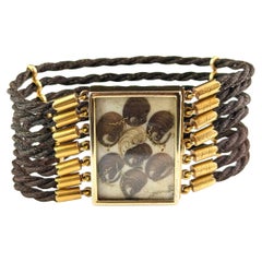 Antique Victorian mourning bracelet, 18k gold and Hairwork