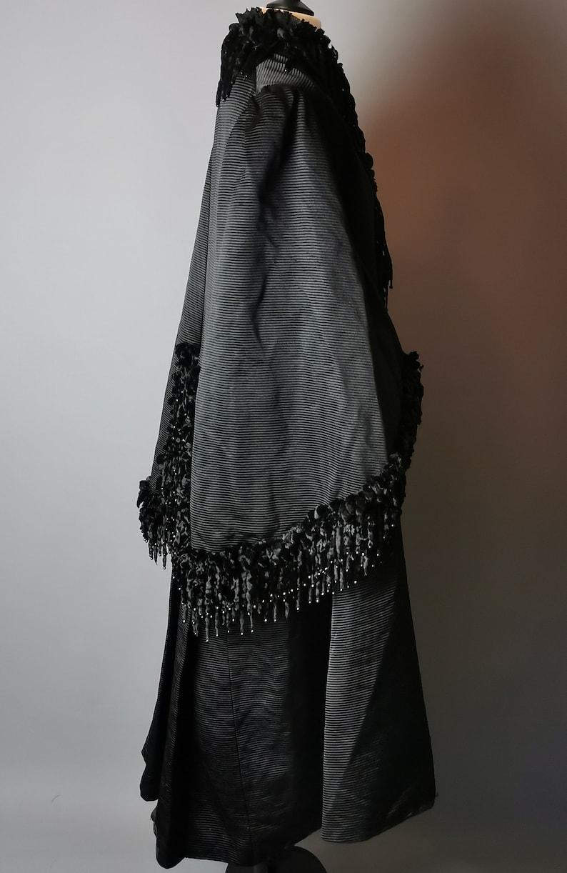 Black Antique Victorian mourning coat, dolman sleeve 