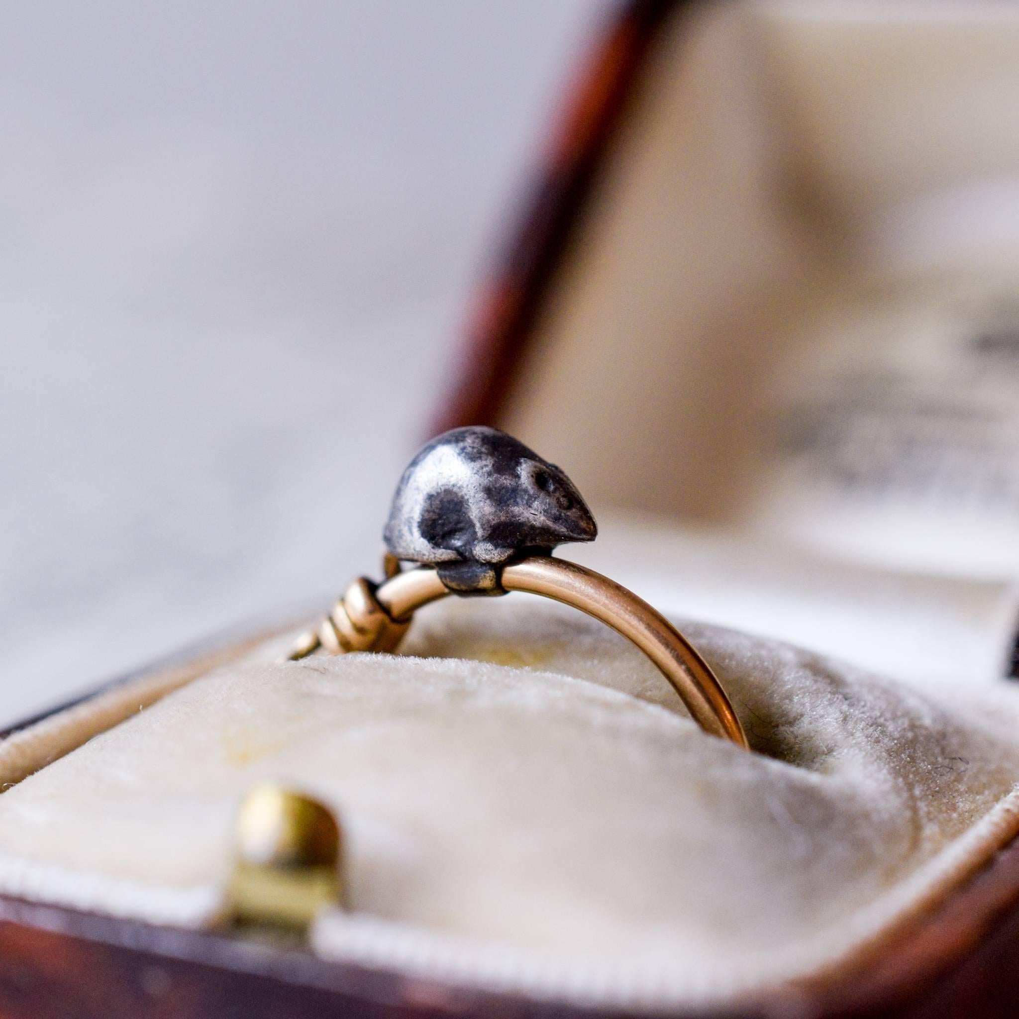 Antique Victorian Mouse Ring 1