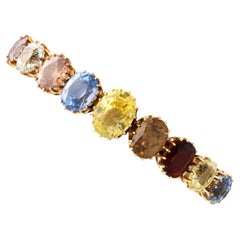 Victorian Multi-Gemstone 9k Yellow Gold Bangle