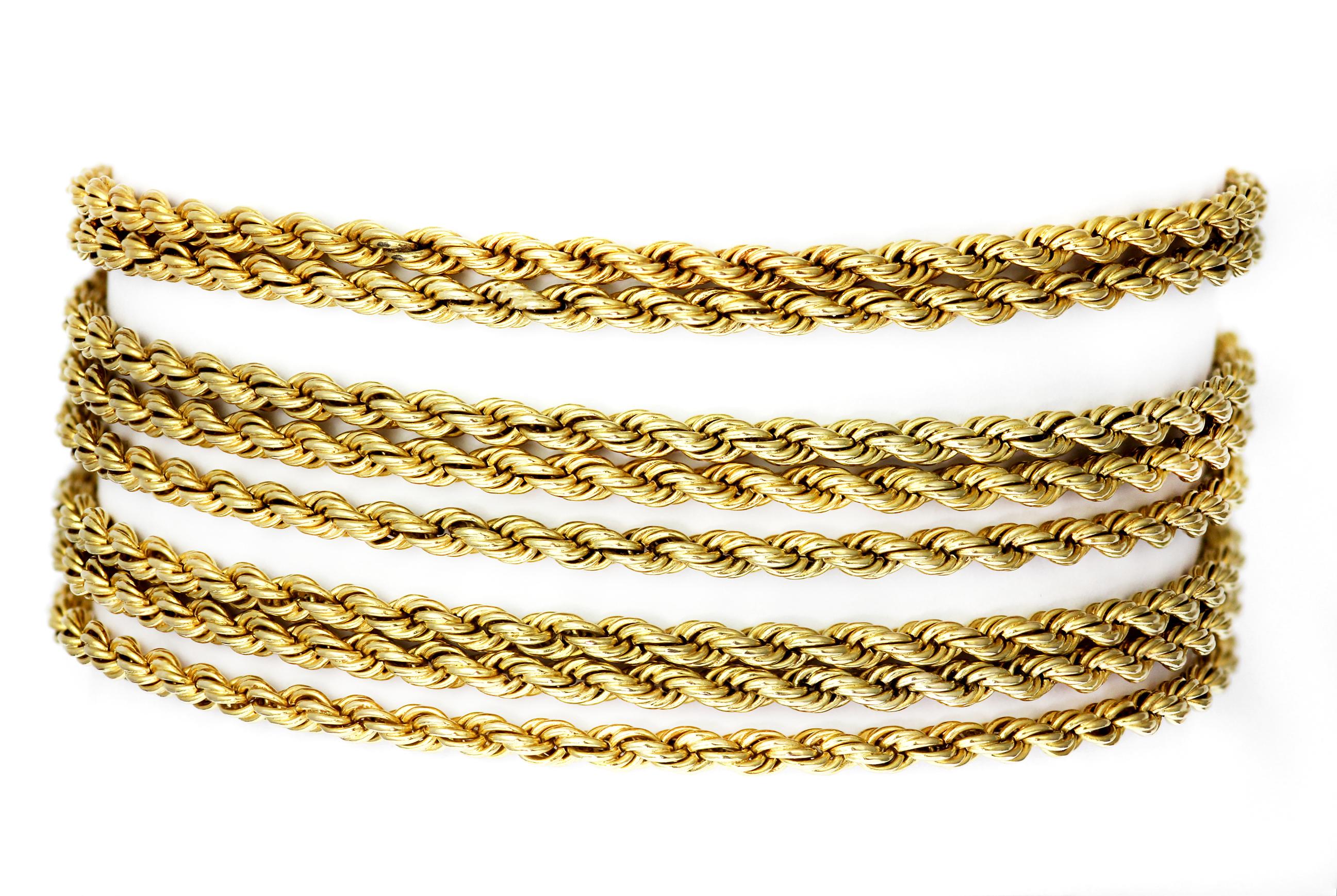 Citrin und 14/15 K Gelbgold Antikes mehrstrangiges Armband  im Angebot 1