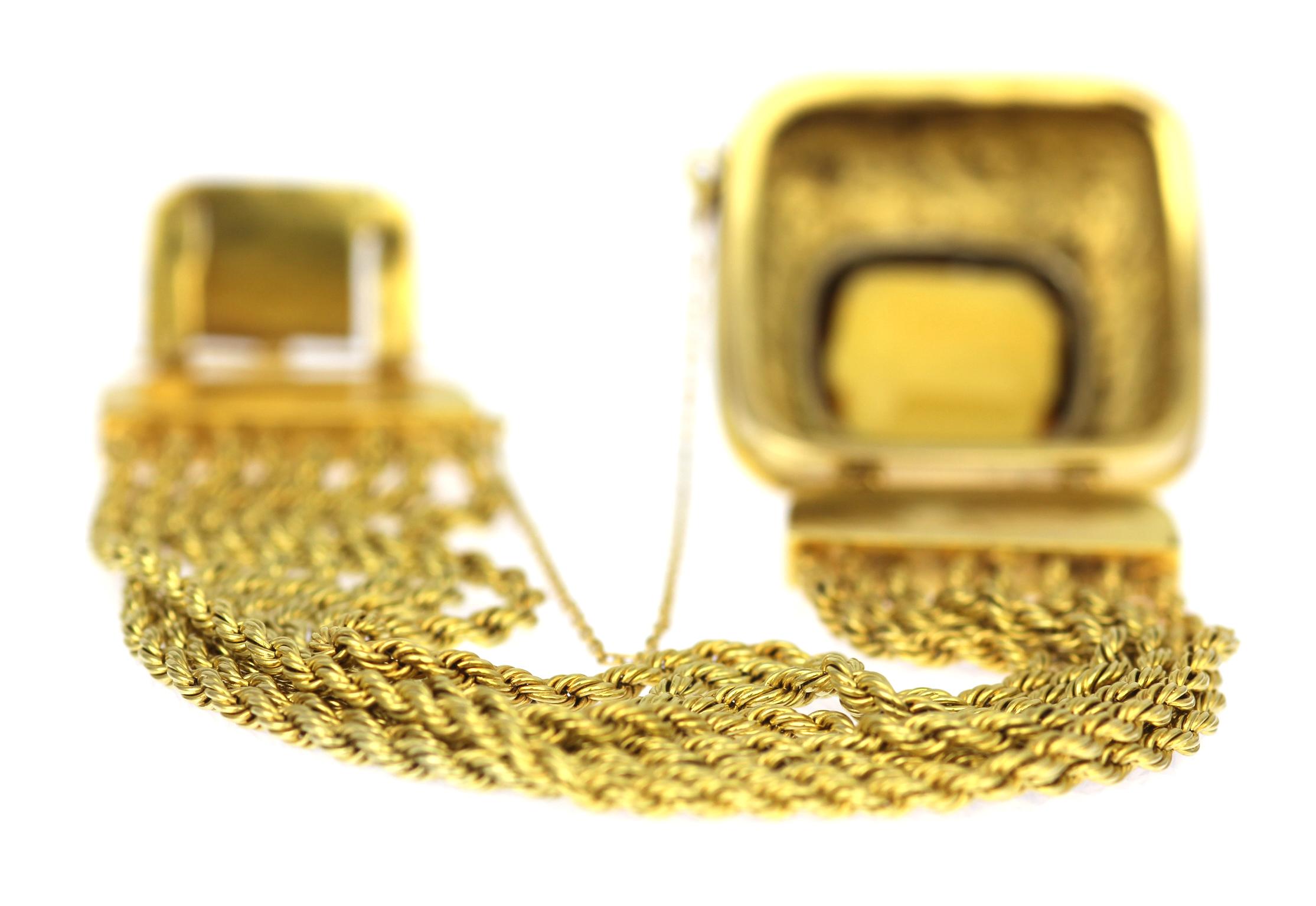 Citrin und 14/15 K Gelbgold Antikes mehrstrangiges Armband  im Angebot 2