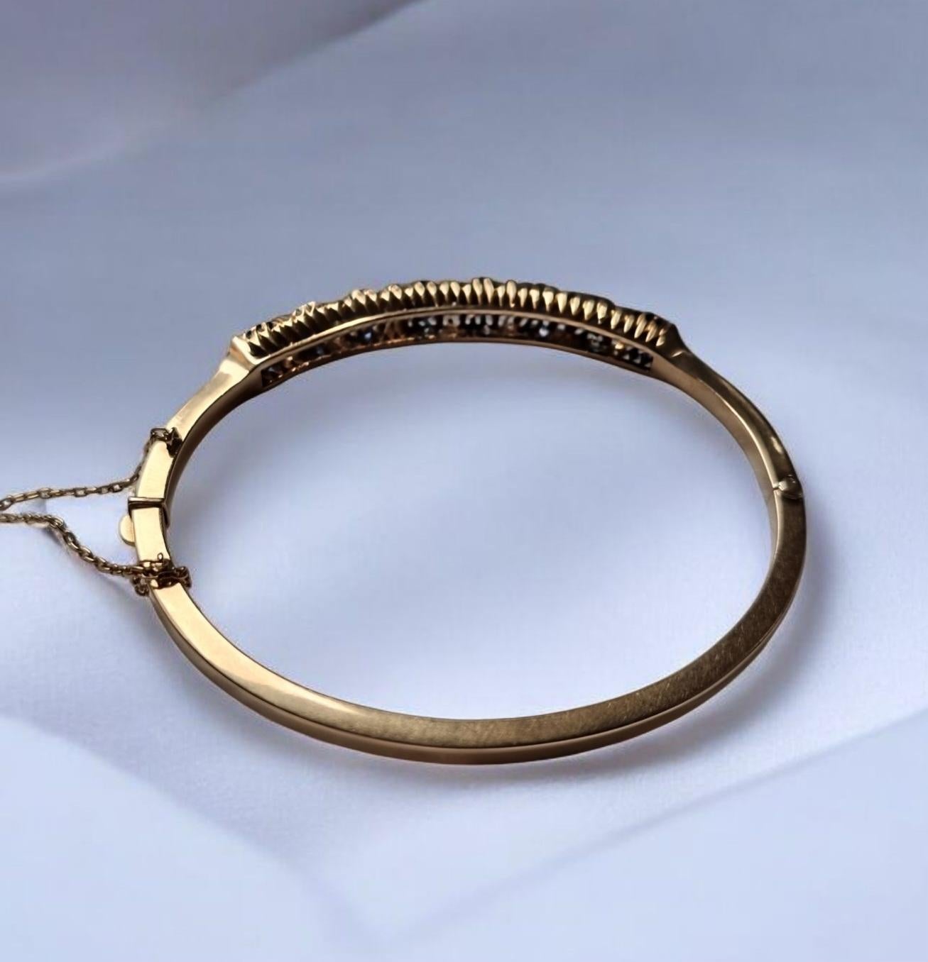 Antique Victorian Natural Blue Sapphire and Diamond Bracelet 19th Century For Sale 1