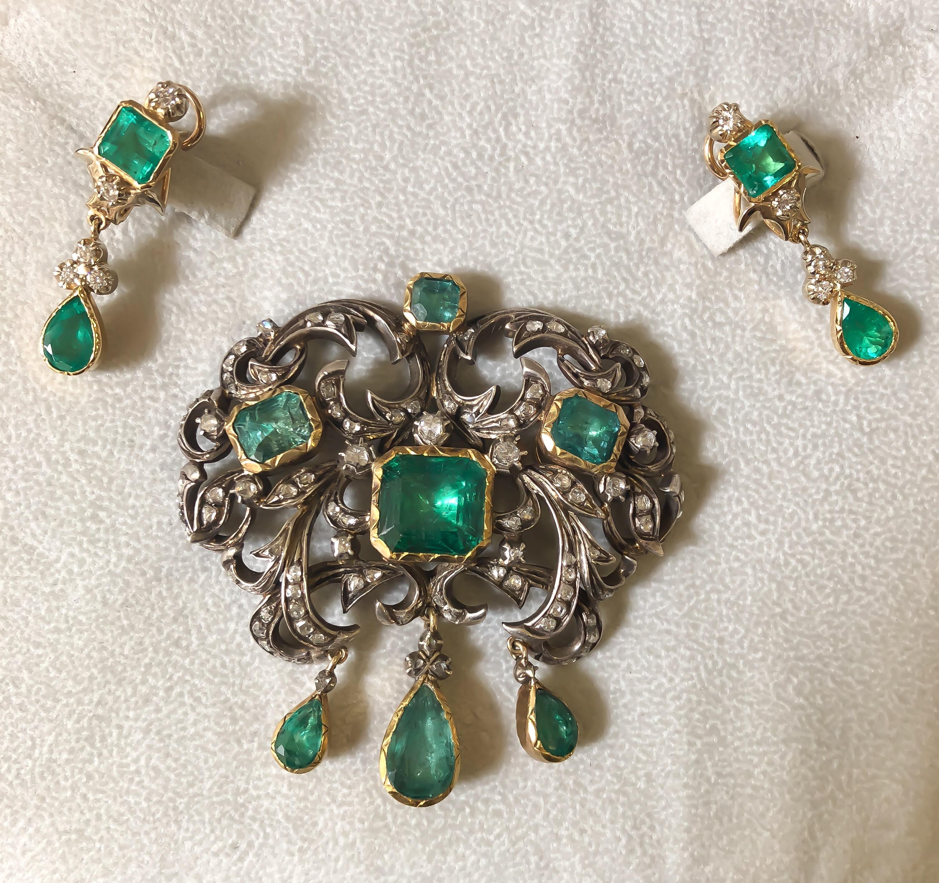 antique emerald brooch