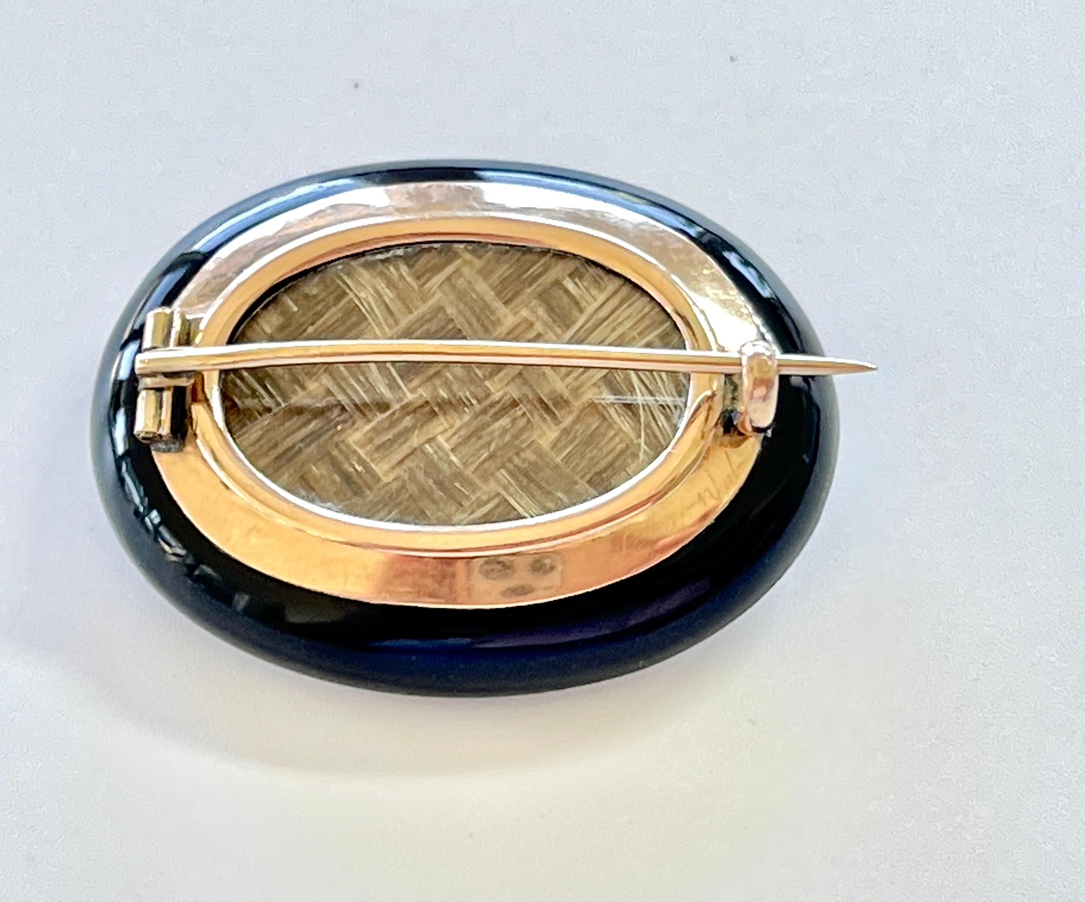 Antique Victorian Natural Onyx Pearl Starburst Mourning Brooch 15ct Rose Gold In Good Condition For Sale In Mona Vale, NSW