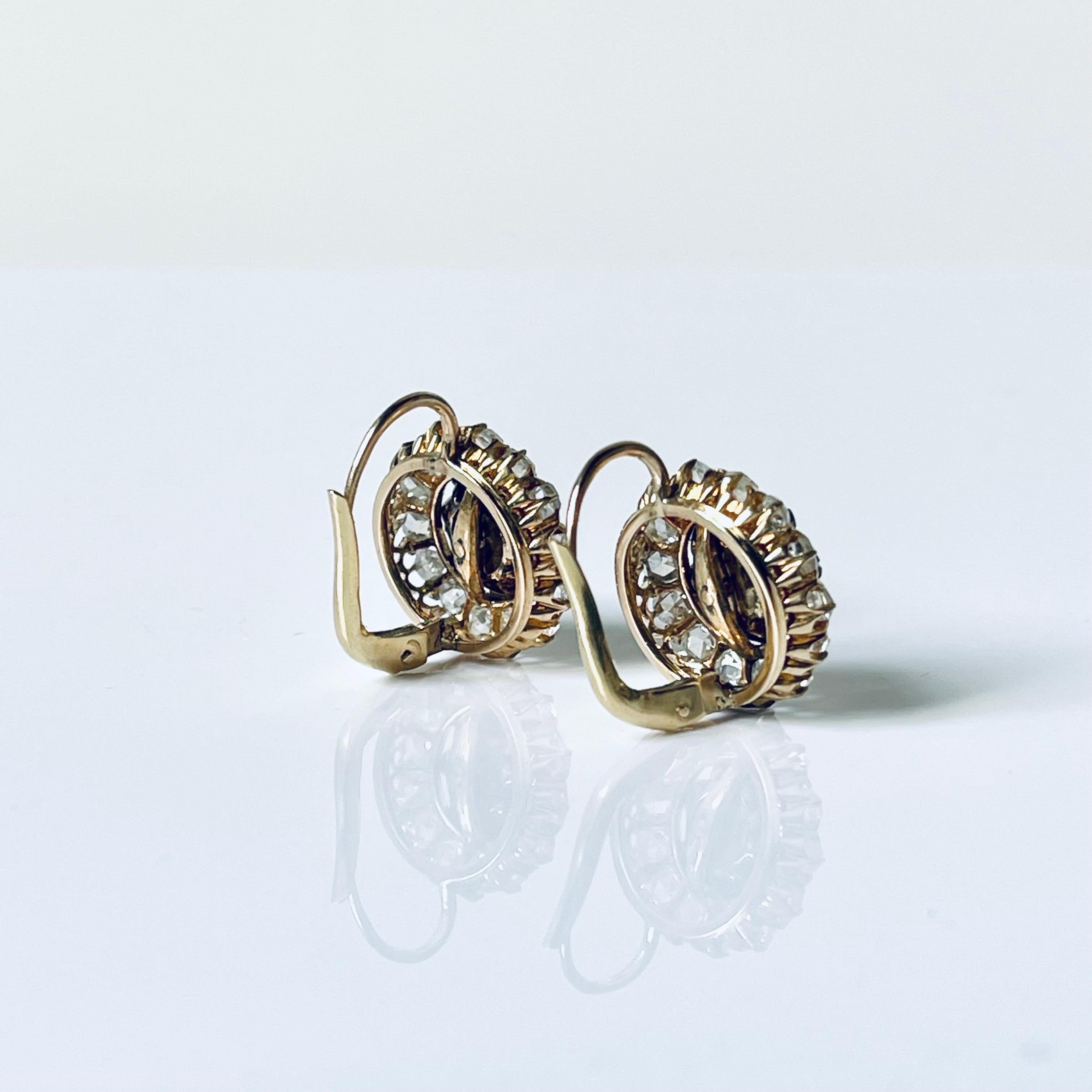 Antike viktorianische Naturperlen- und Diamant-Cluster-Ohrringe, um 1880 im Angebot 1