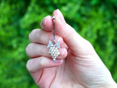 Antique Victorian Natural Pearl and Yellow Gold Platinum Set Drop Earrings